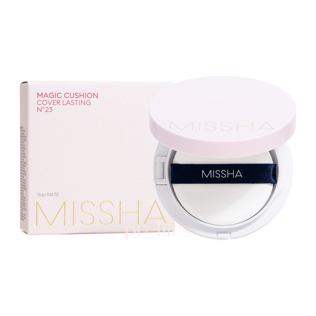 Missha Magic Cushion Cover Lasting Foundation SPF50+/PA+++ - No.23 Natural Beige - Long Wear Makeup for Flawless Coverage | Perfect for Daily Use & Touch-Ups On-The-Go