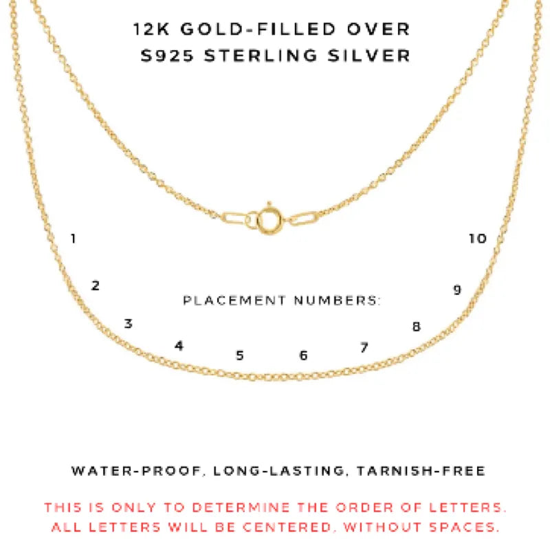 Custom Letter Necklace Personalized with Your Word or Phrase - Unique Name Jewelry Gift for Women - Perfect for Birthdays, Anniversaries & Special Occasions