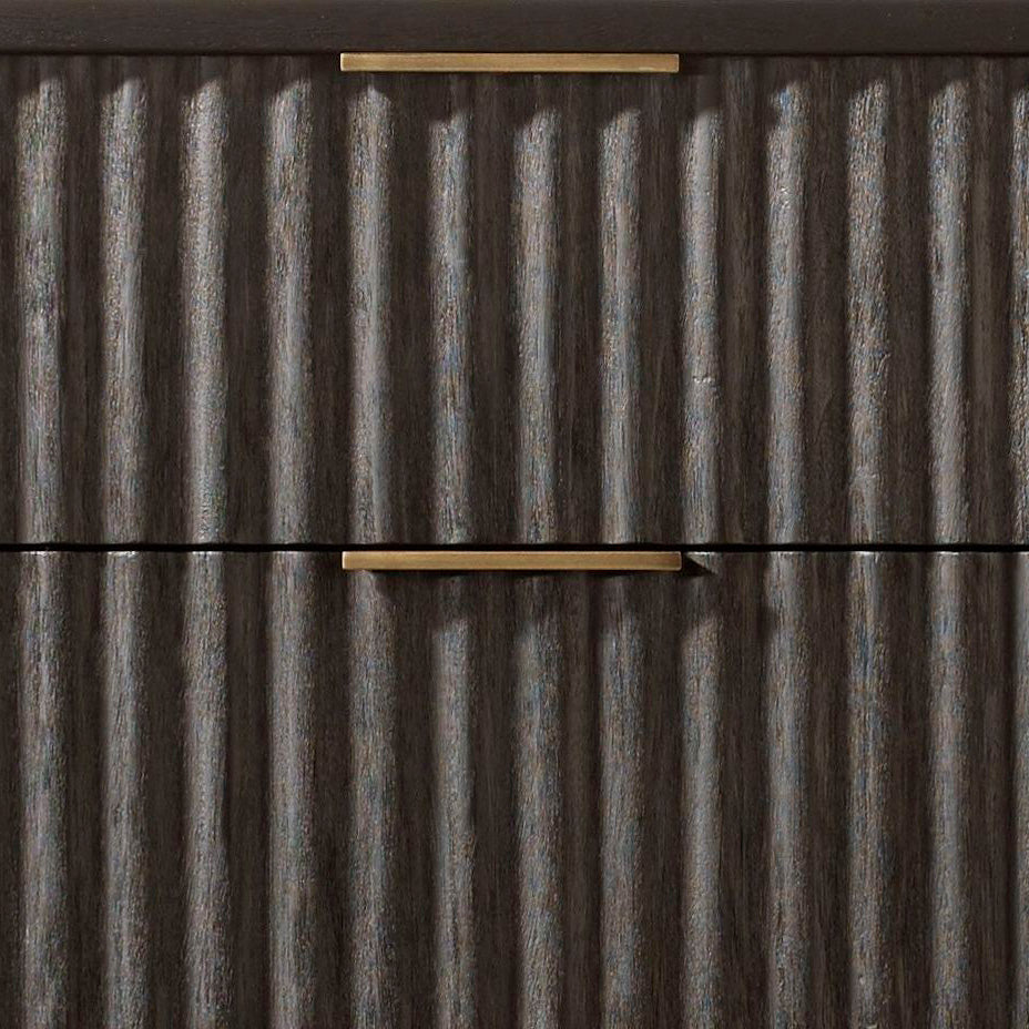Kentfield Black Drift Oak Chest - Solid Wood Storage Cabinet with 4 Drawers for Bedroom, Living Room & Office Organization