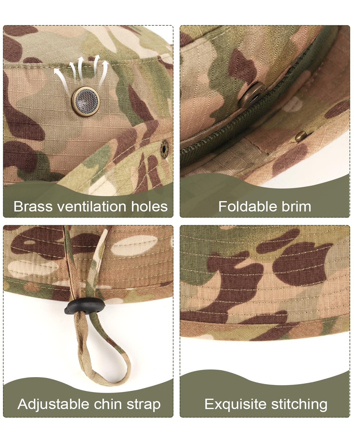 Zylioo XXL Oversized Boonie Sun Hat - Military Tactical Safari Hat for Big Heads - Lightweight Hunting Hat with Adjustable Strap - Perfect for Outdoor Adventures, Hiking, Fishing & Beach Activities