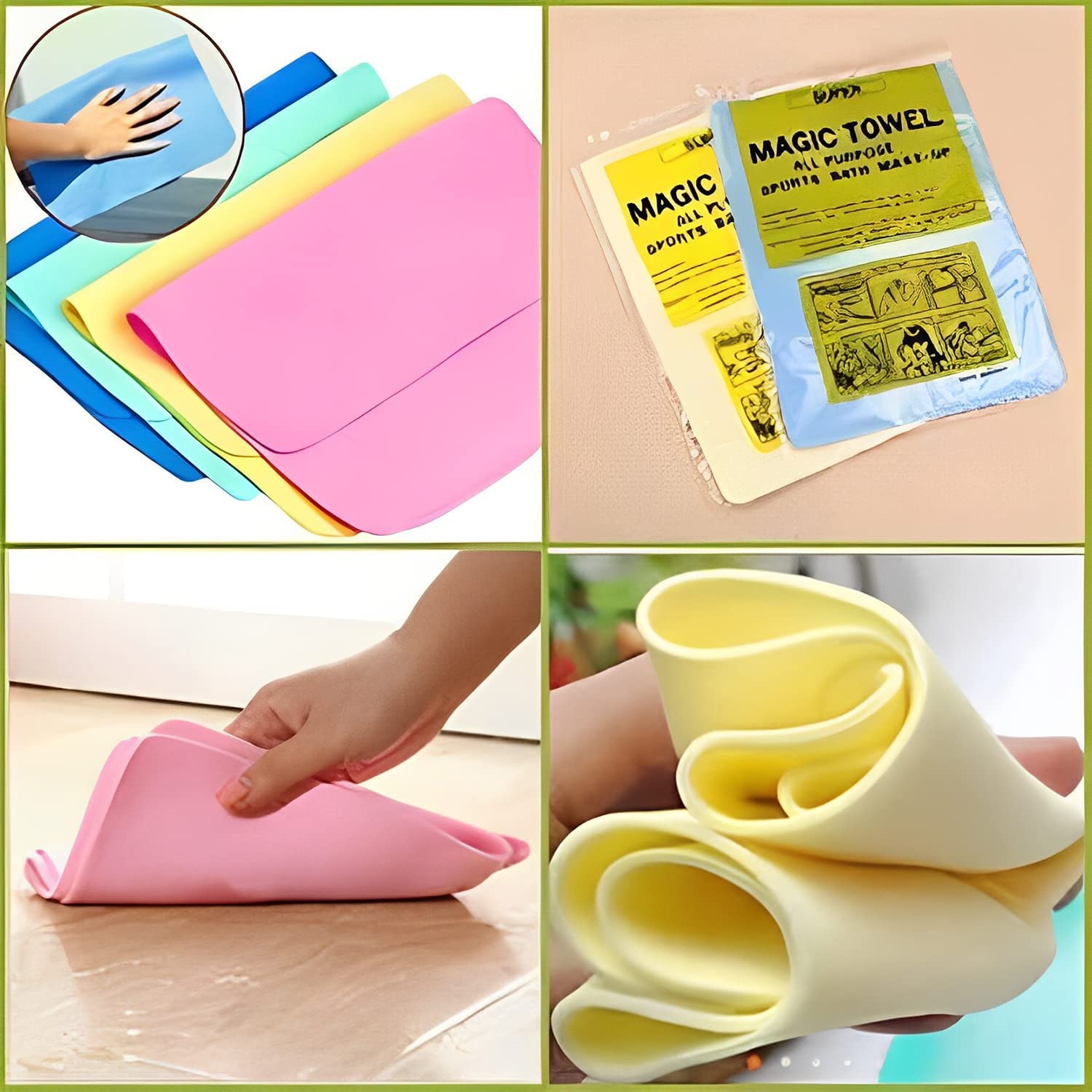 Shivansha Enterprise Reusable PVA Magic Towel - Super Absorbent Polyvinyl Alcohol Cleaning Cloth for Kitchen, Windows, Cars & Tables | Eco-Friendly Multipurpose Dish Towel for Home & Office Use