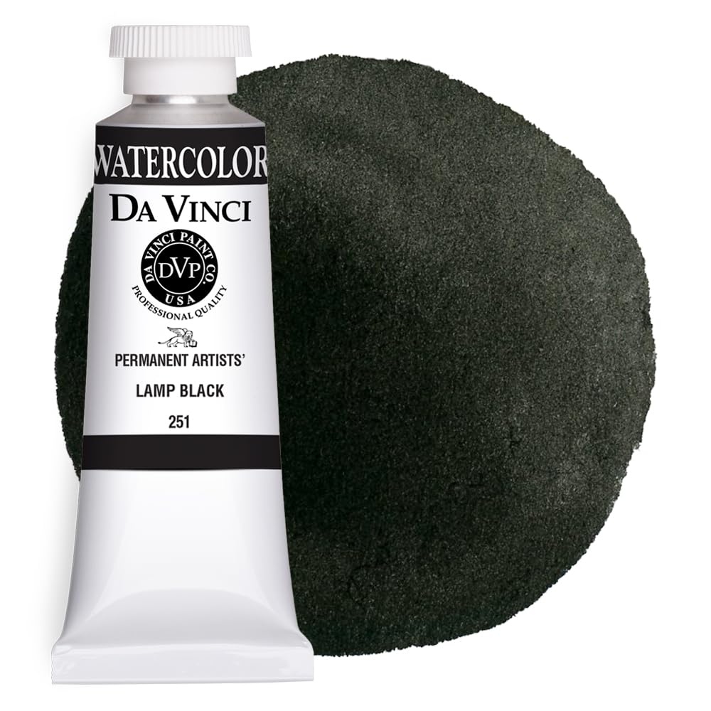 Professional Artist Watercolor Paint - Lamp Black (37mL) | High-Quality Pigment for Painting, Sketching & Illustration | Perfect for Canvas, Paper & Mixed Media Art Projects
