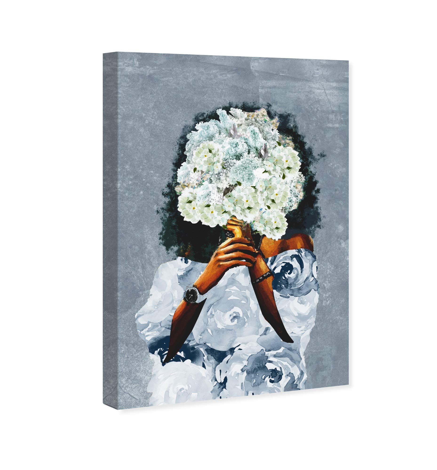 Wynwood Studio 'Garden in France Dusty' Fashion Wall Art Canvas Print - 24x36 Inches Blue & Brown Home Decor - Perfect for Living Room, Bedroom or Office Wall Decoration