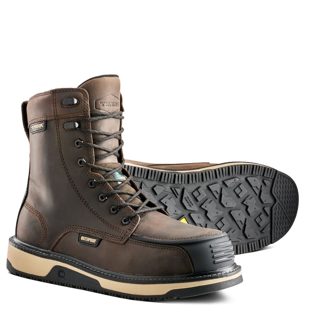 Terra Ironstone Men's 8 Waterproof Composite Toe Work Boot 839FDB - Durable Safety Shoes for Construction, Warehouse & Outdoor Work