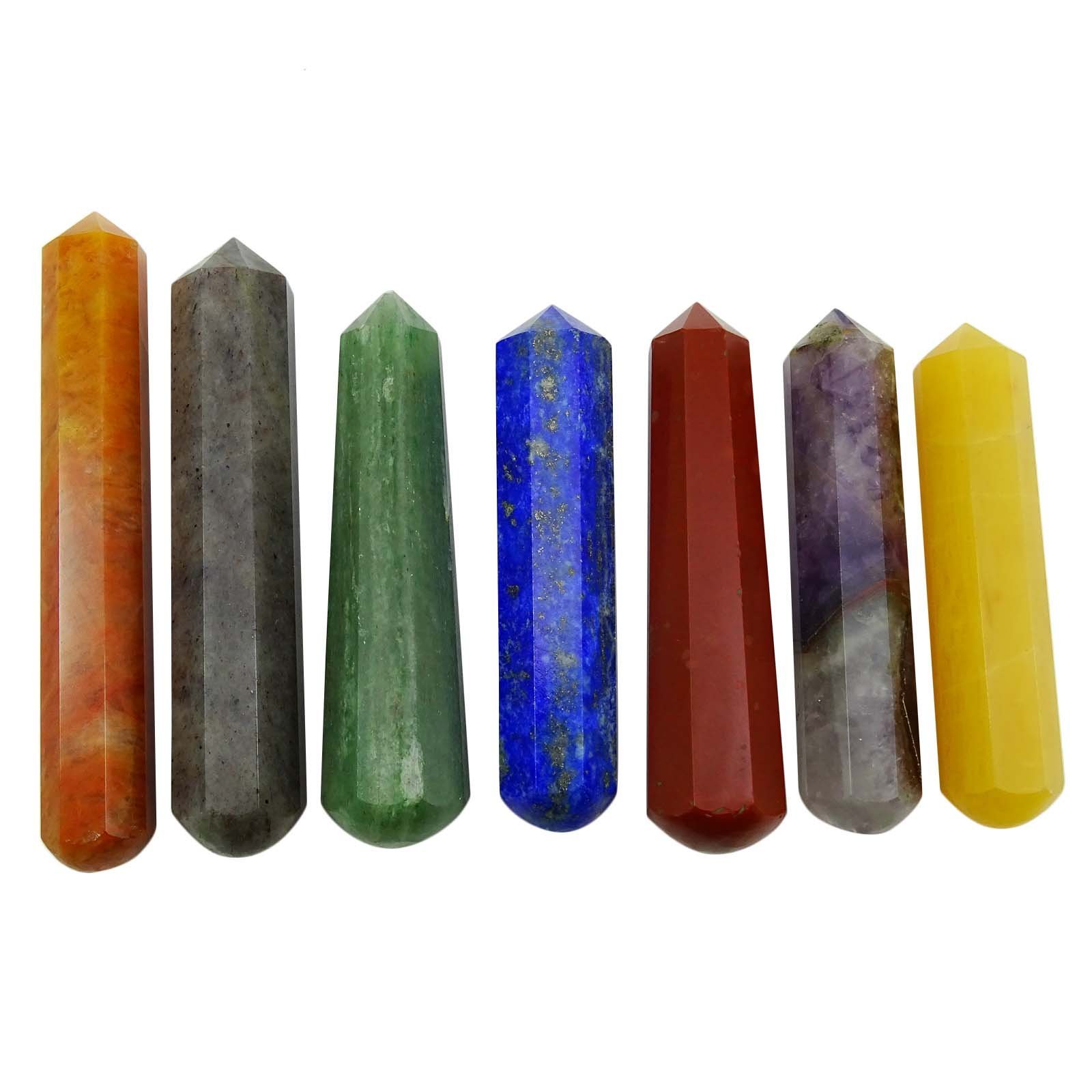 7 Chakra Healing Stone Wand - Energy Charged Reiki Crystal for Meditation, Yoga & Spiritual Balance | Harmonize Multistone Wand for Chakra Alignment & Positive Energy