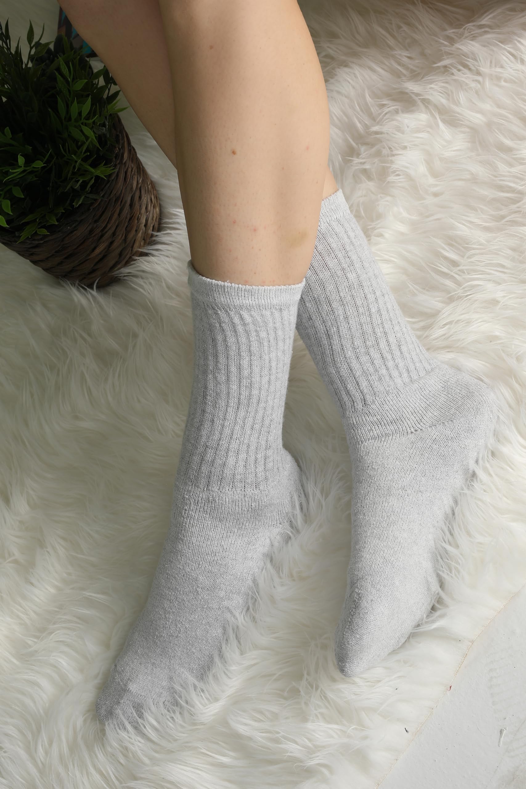 American Made Solid Cotton Cushion Crew Socks for Men - Breathable Athletic Sport Socks for Running, Gym & Everyday Comfort