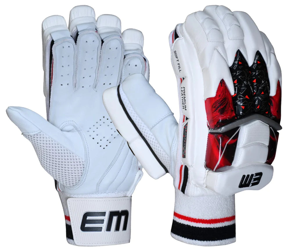 EM Quantum 2.0 Cricket Batting Gloves for Adults - Premium Leather Protection & Comfort - Perfect for Practice, Matches & Training Sessions