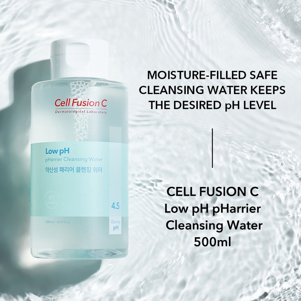 Cell Fusion C Low pH pHarrier Cleansing Water 500ml - Gentle Face Cleanser for Sensitive Skin | Hydrating & pH-Balanced | Perfect for Daily Skincare Routine & Makeup Removal