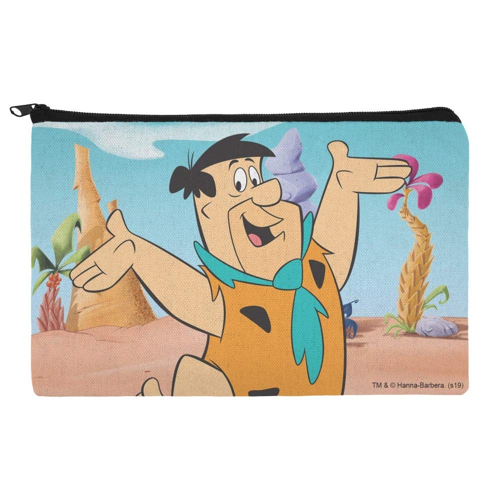 The Flintstones Fred Character Makeup Bag - Waterproof Cosmetic Organizer Pouch for Travel, Gym & Daily Use | Durable Toiletry Case for Women & Men