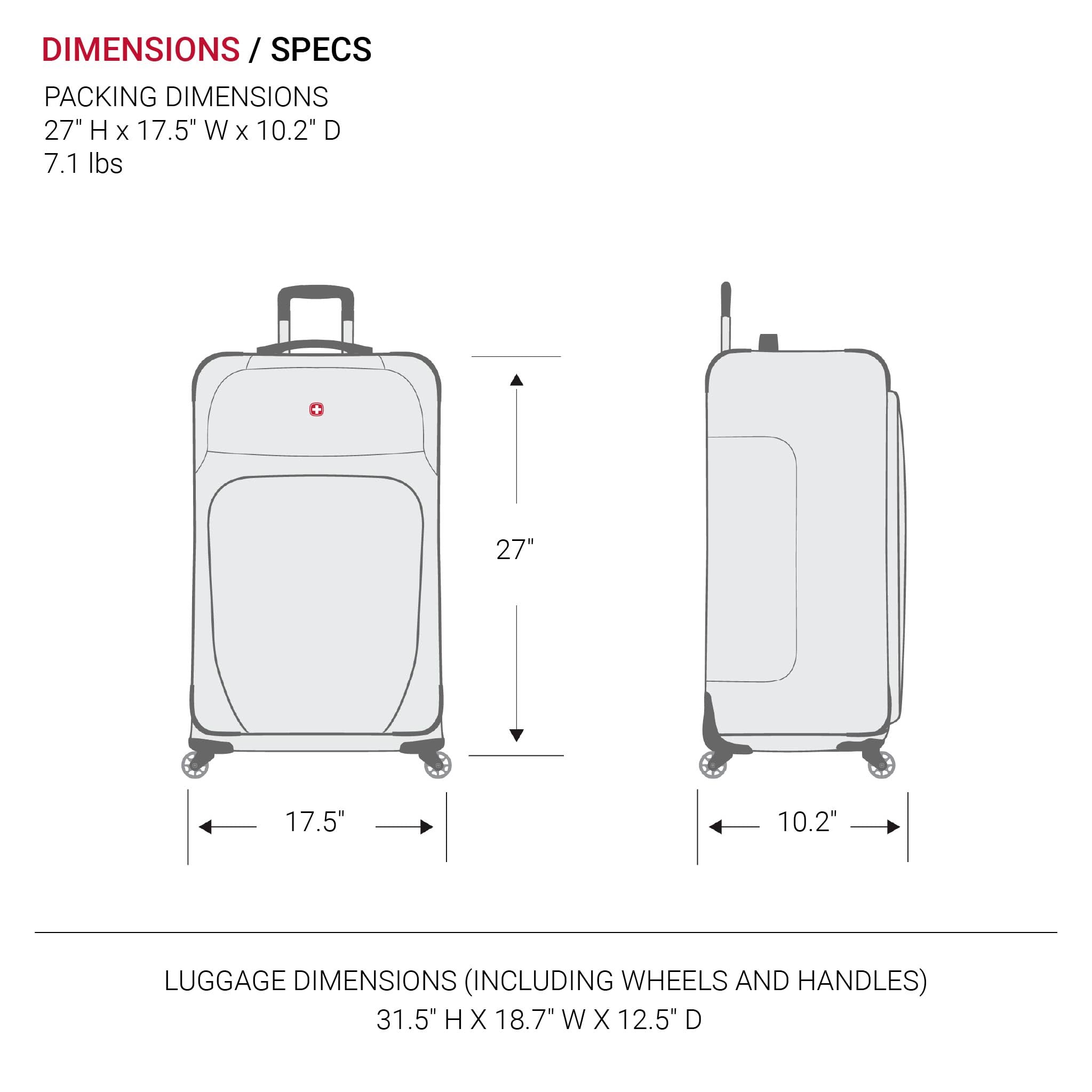 SwissGear Marumo Softside Lightweight Expandable Luggage with 360° Spinner Wheels - Perfect for Air Travel, Business Trips & Weekend Getaways
