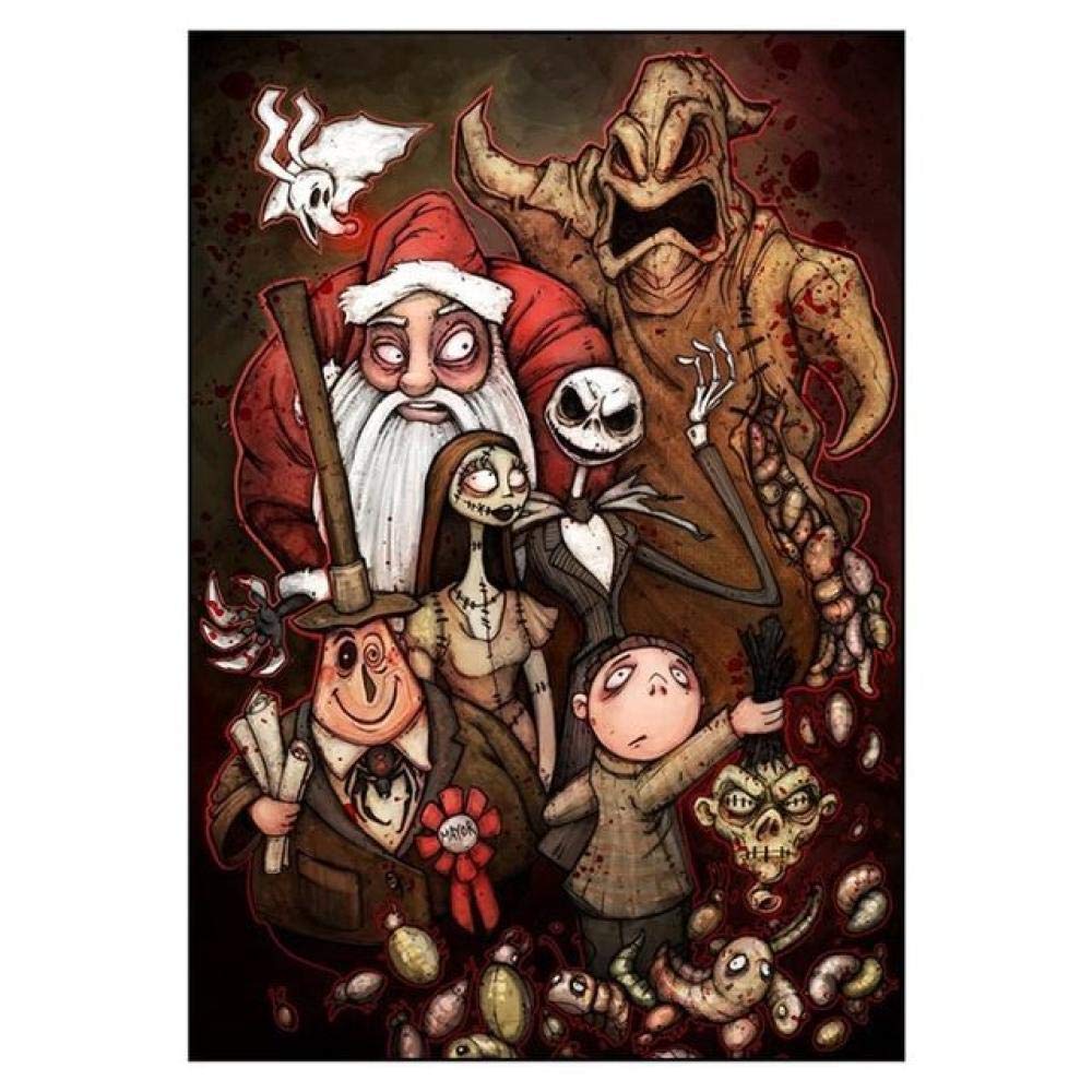 Nightmare Before Christmas Paint by Numbers Kit for Adults - DIY Oil Painting on Canvas (16x20 Inch) - Perfect for Holiday Decorations & Home Wall Art