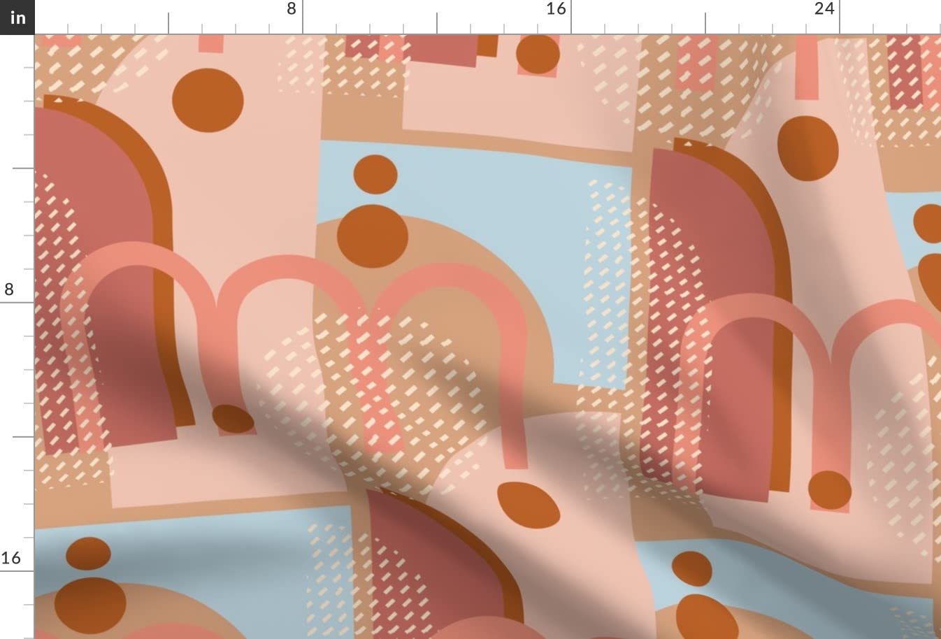 Geo Modern Geometric Peach Spots Printed Minky Fabric Fat Quarter - Soft Baby Blanket Material, Quilt Backing & Plush Toy Fabric for DIY Sewing Projects - Perfect for Nursery Decor, Home Decor & Crafting