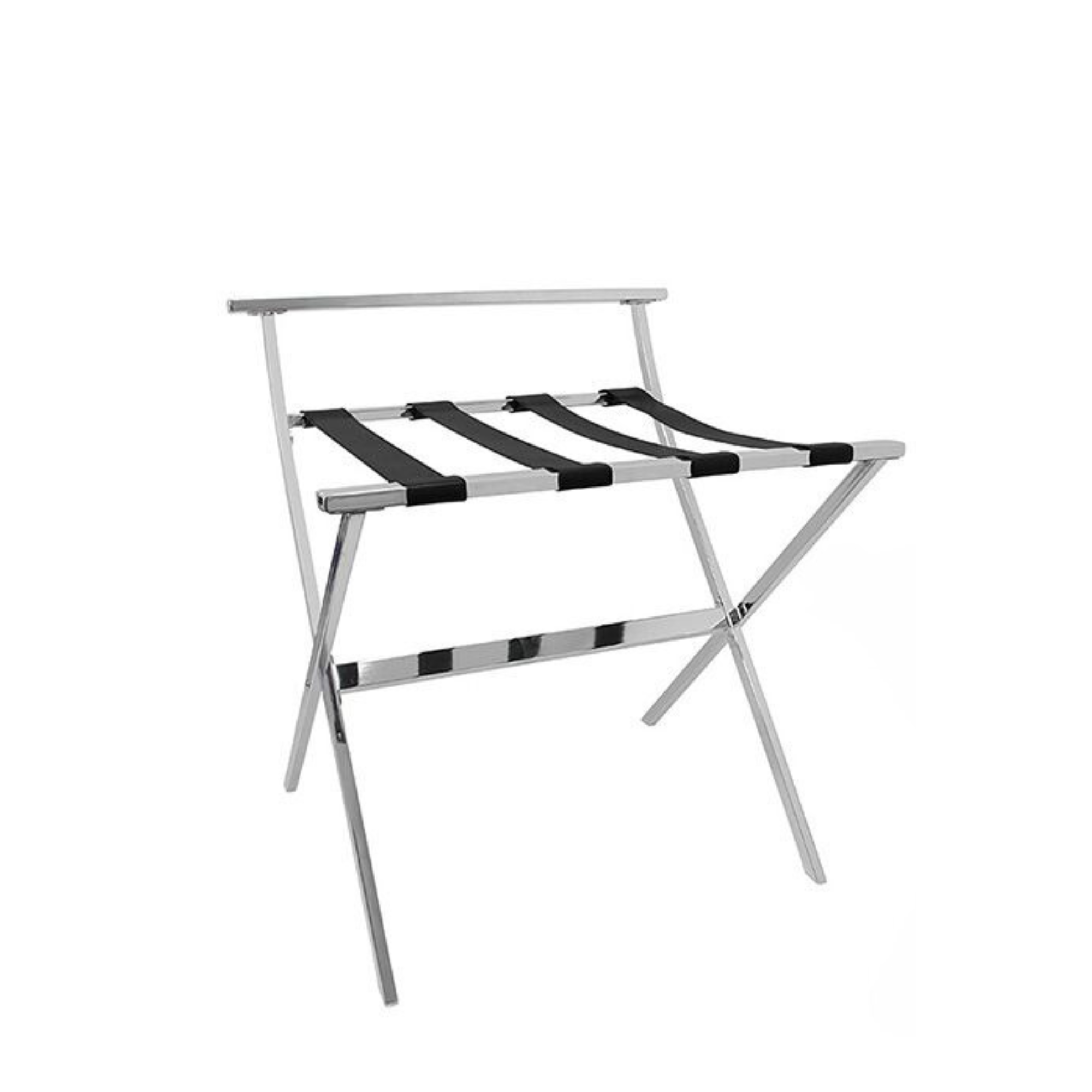 FOH London Luggage Rack with Back - Set of 2, Space-Saving Hotel Style Suitcase Stand for Bedroom, Closet or Entryway Organization
