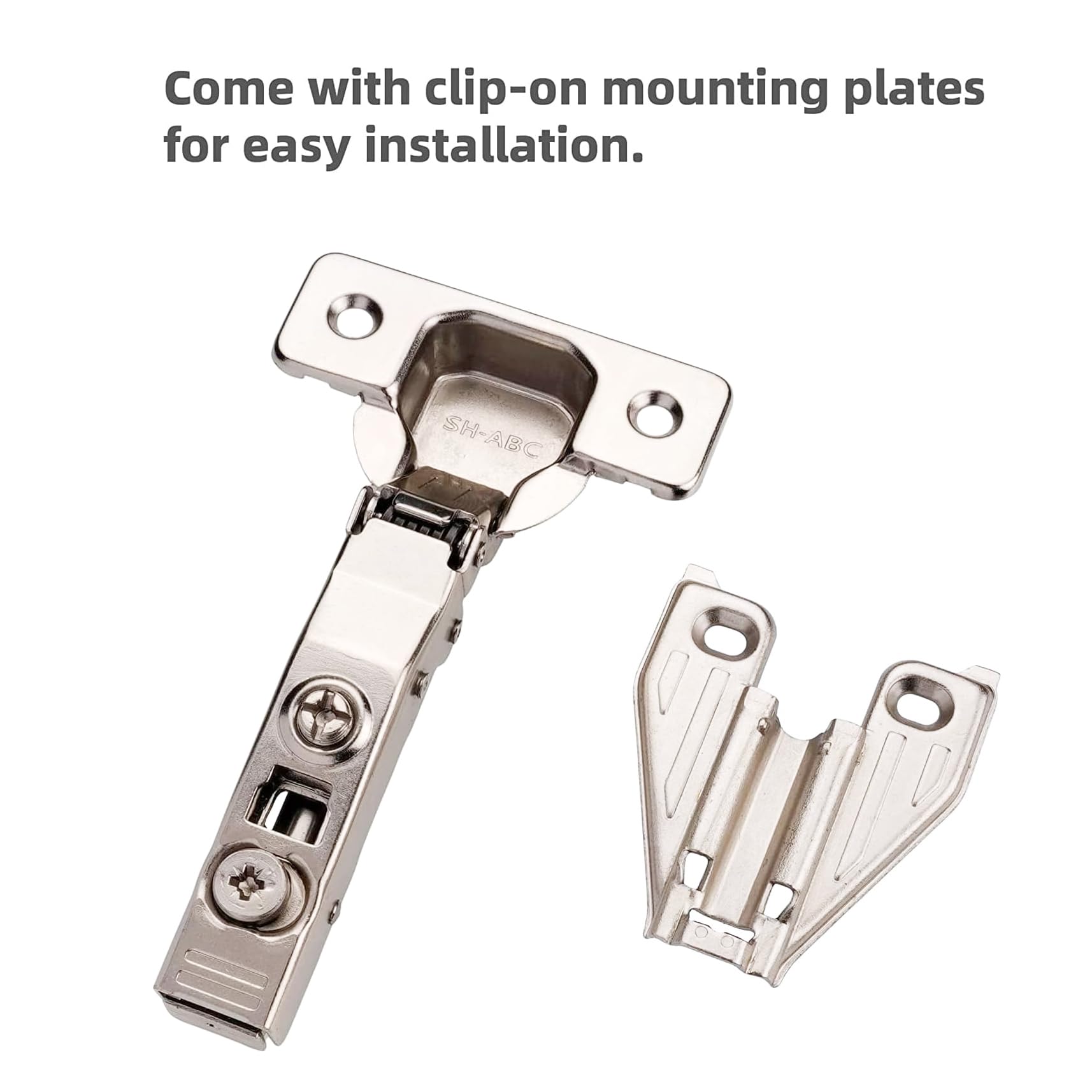 40-Piece Full Overlay Soft Close Cabinet Hinges for Kitchen Cabinets - 105° Concealed Door Hinges with 3-Way Adjustability & Clip-On Plate - Easy Installation for Smooth & Quiet Cabinet Doors - Perfect for Home Kitchen, Bathroom & Office Storage Upgrades