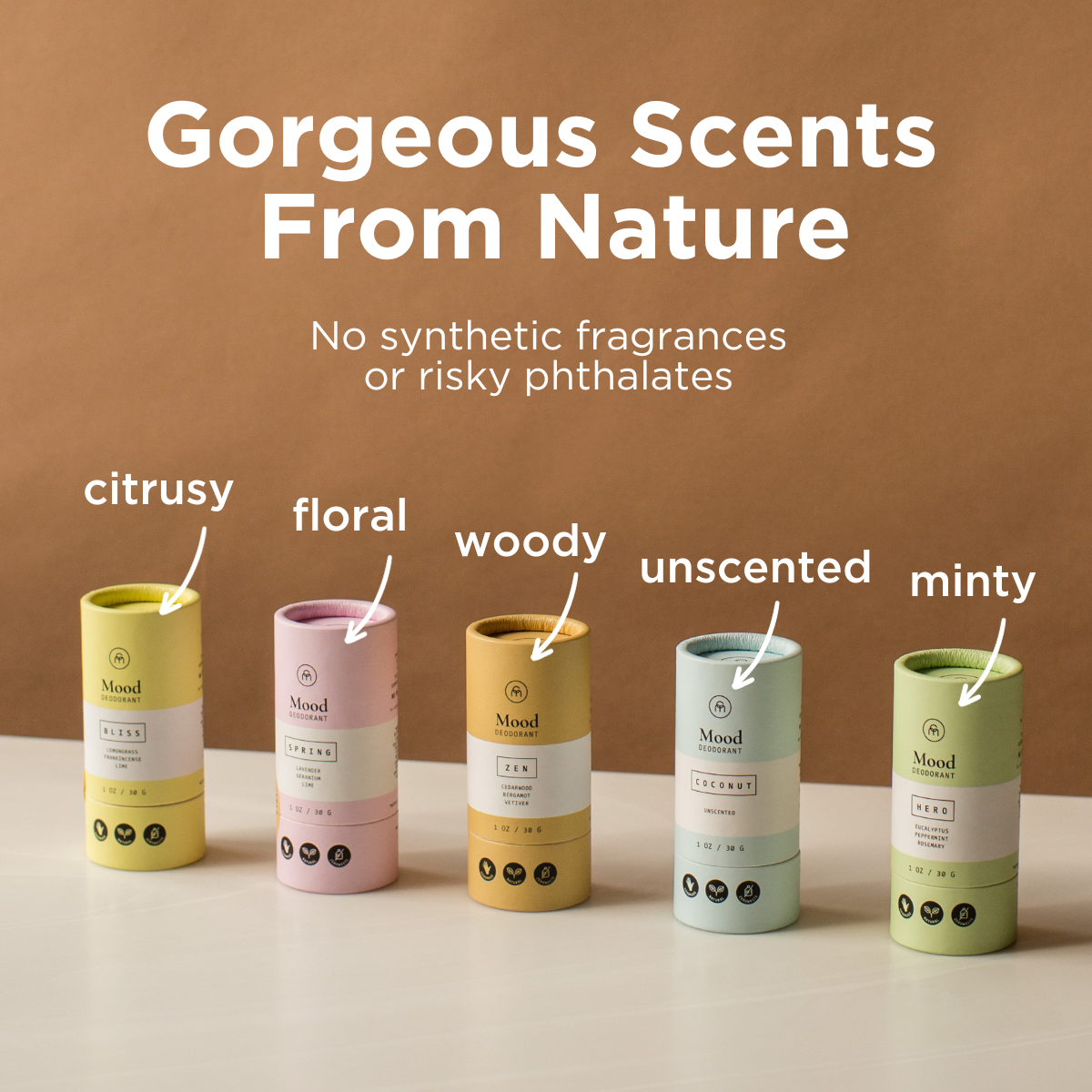 Mood Natural Deodorant - Vegan, Aluminum-Free & Cruelty-Free for Sensitive Skin | Fresh All-Day Protection for Workouts & Daily Use