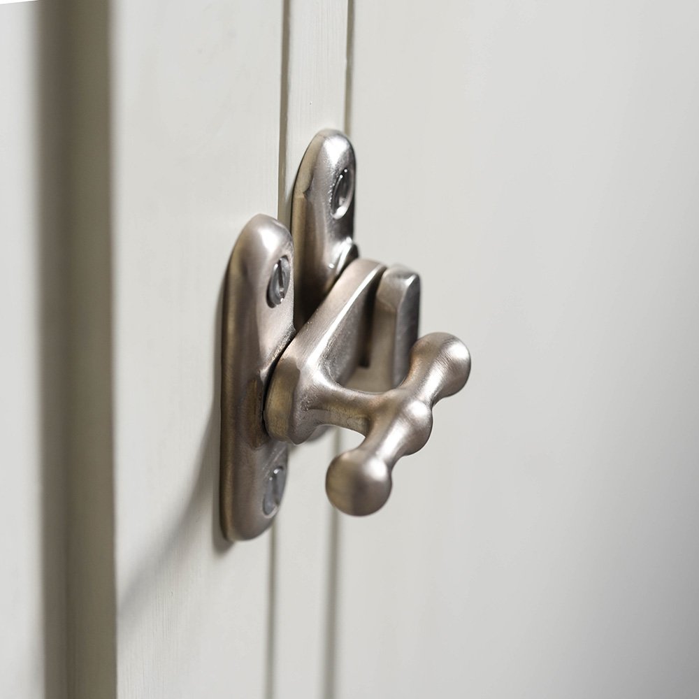 Satin Nickel Cupboard Catch - Heavy Duty Cabinet Latch for Kitchen, Bathroom & Furniture - Secure & Durable Cabinet Hardware for Home Organization