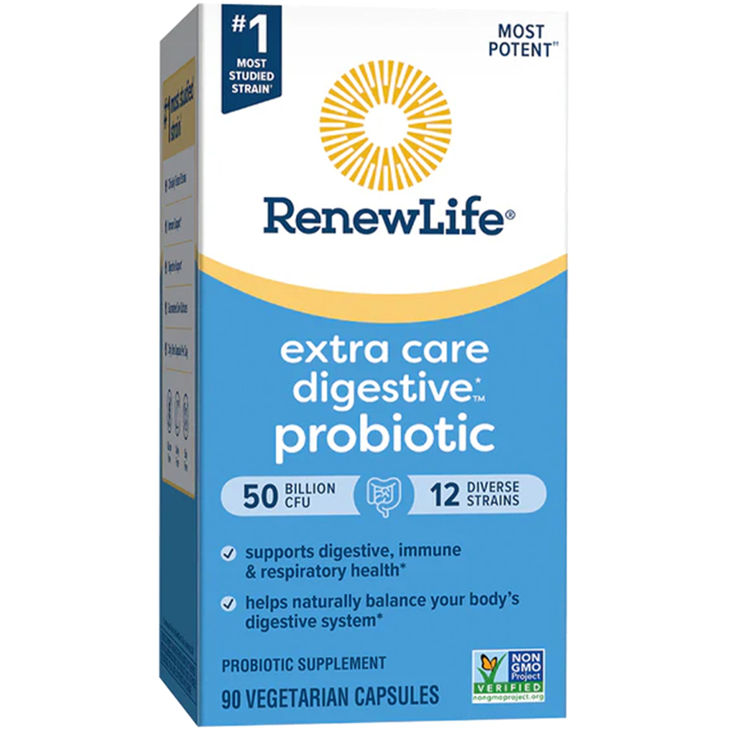 Ultimate Flora Extra Care Probiotic 50 Billion CFU - 90 Delayed Release Vegan Capsules for Digestive & Immune Support - Supports Gut Health, Bloating Relief & Daily Wellness - Perfect for Travel, Stress & Antibiotic Recovery