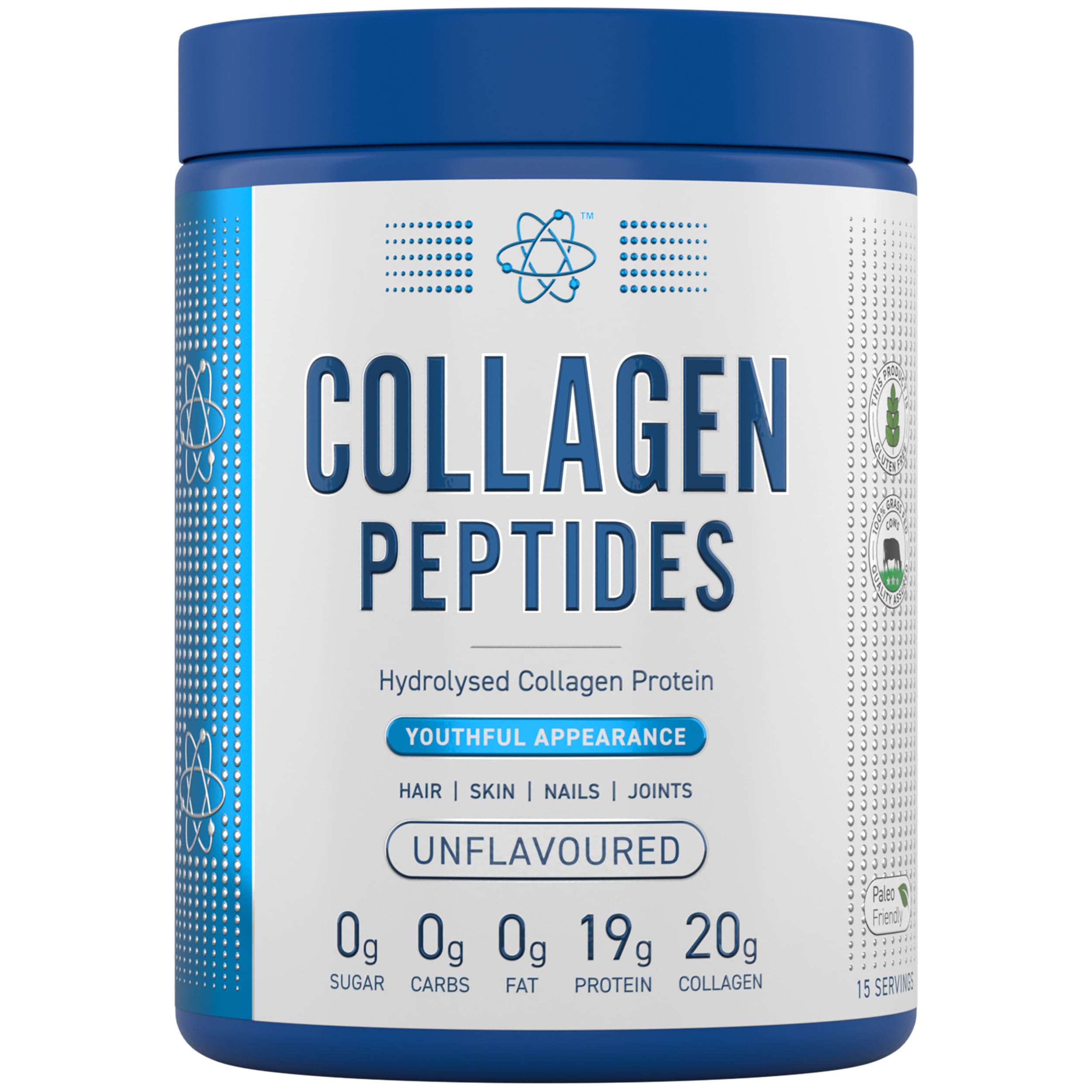 Applied Nutrition Collagen Peptides Powder 300g - Unflavored Hydrolyzed Collagen for Skin, Hair & Joint Support - Perfect for Smoothies, Coffee & Baking