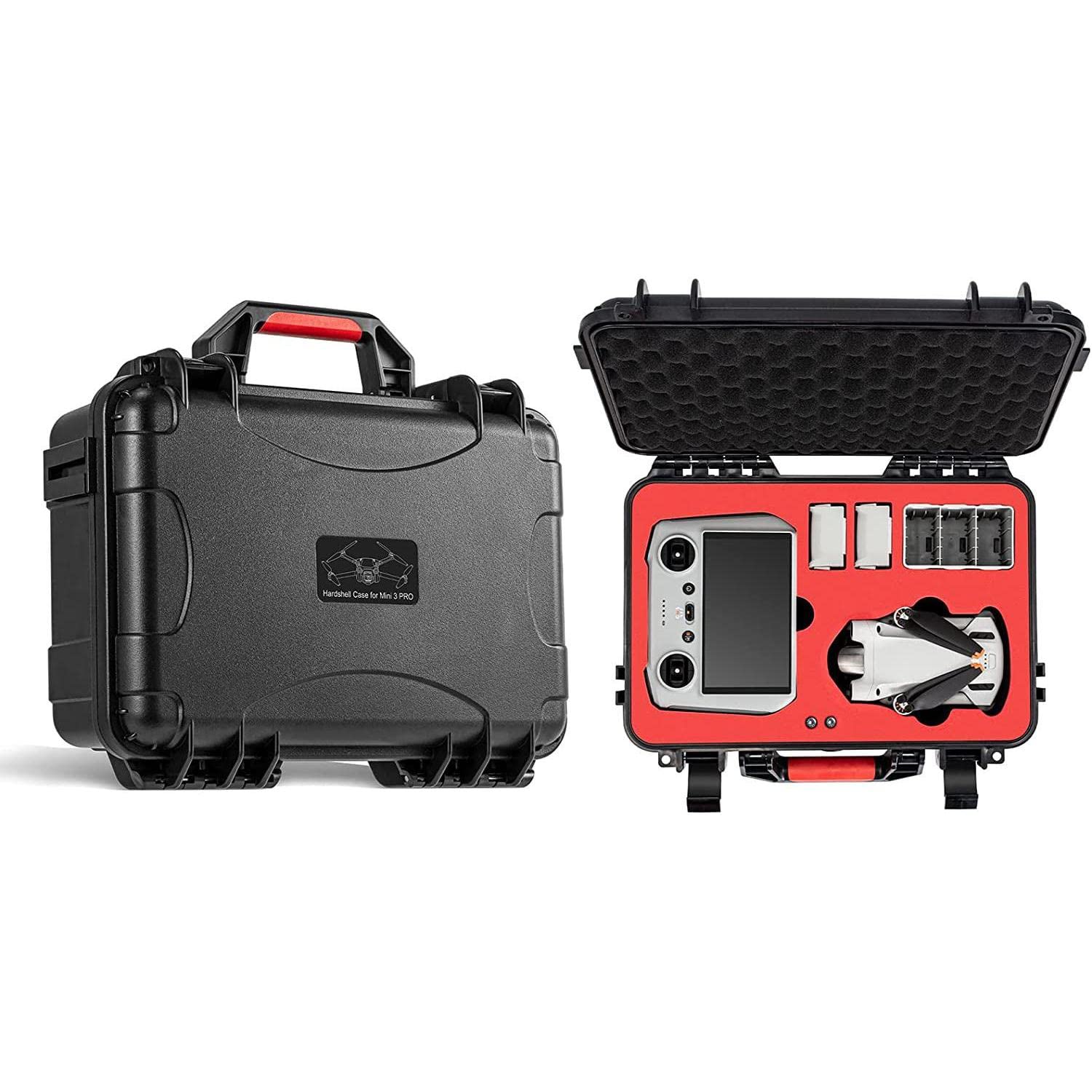 Fire Wolf Mini 3 Pro Carrying Case - Hard Shell Waterproof Drone Accessories Bag for DJI Mini 3 Pro & Remote Controller - Portable Travel Storage Case for Outdoor Adventures, Hiking & Aerial Photography