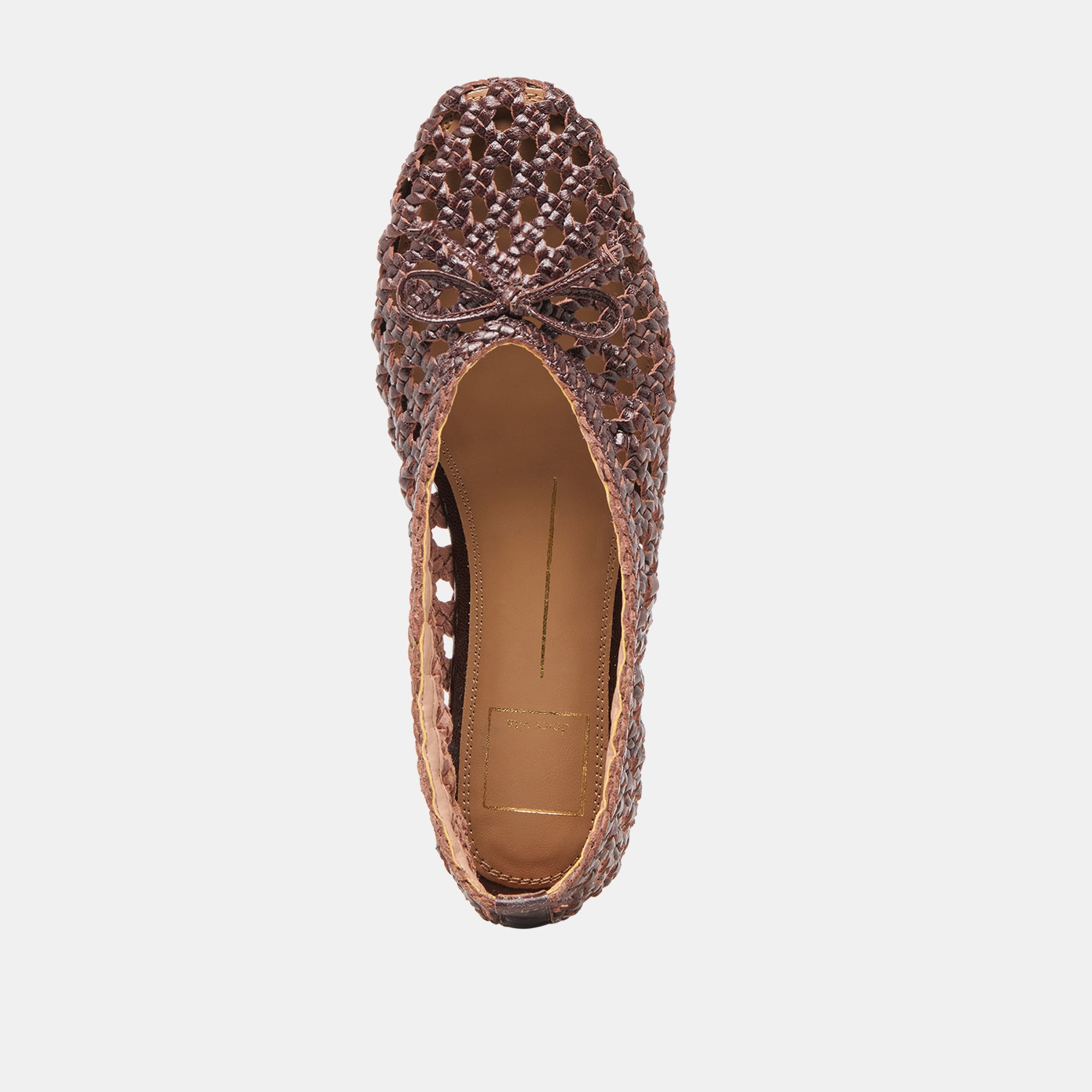 EDDA Women's Brown Woven Leather Ballet Flats - Comfortable Slip-On Shoes for Work, Office & Casual Wear