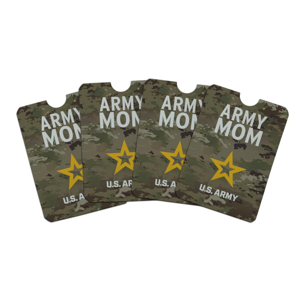 U.S. Army Mom RFID Blocking Credit Card Holder Set of 4 - Military Themed Wallet Protector for Credit Cards, IDs & Passports - Perfect for Military Families, Travel & Everyday Use