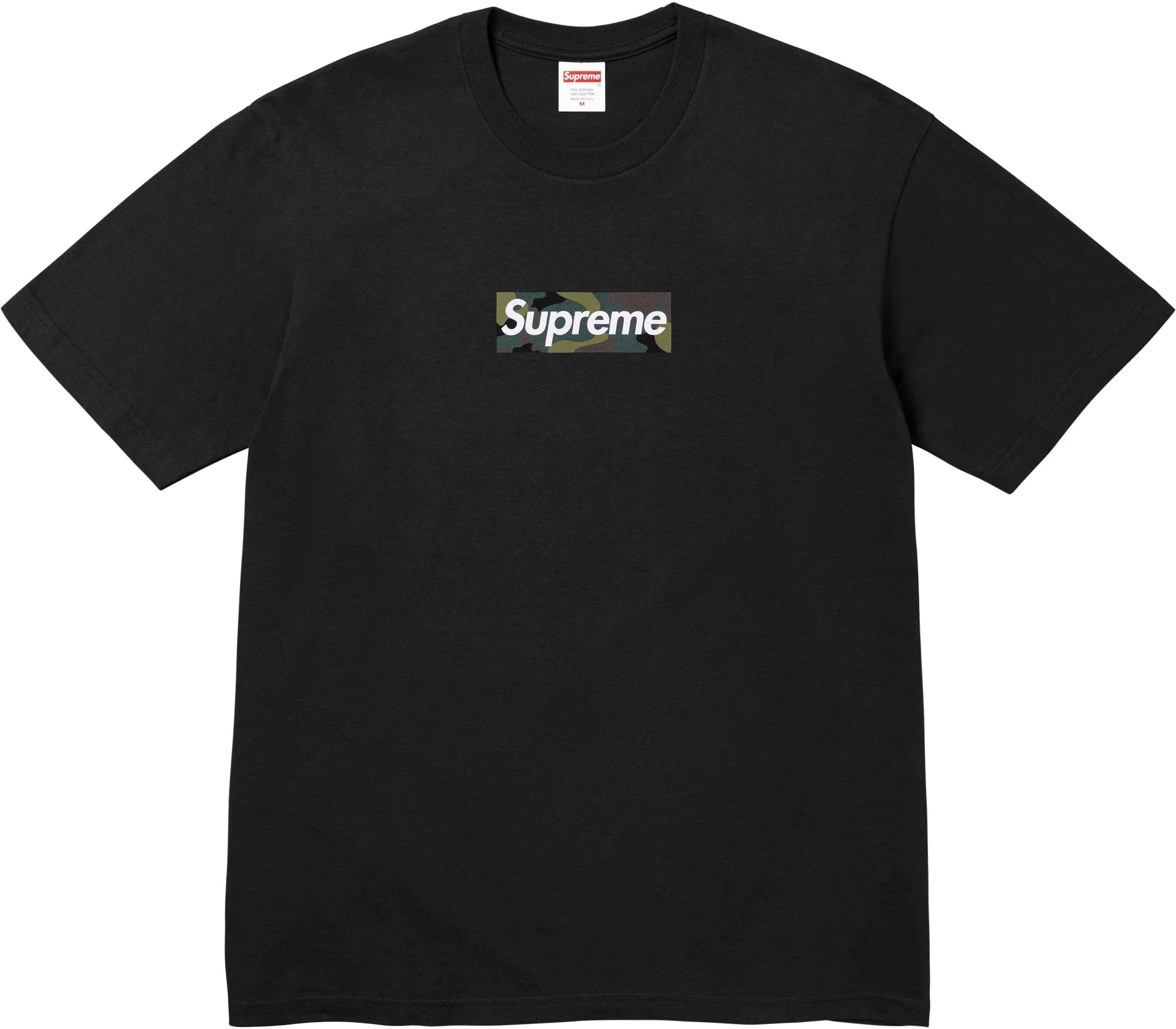 Supreme Camo Box Logo T-Shirt for Men - Black Cotton Streetwear Tee - Perfect for Casual Outfits & Urban Fashion