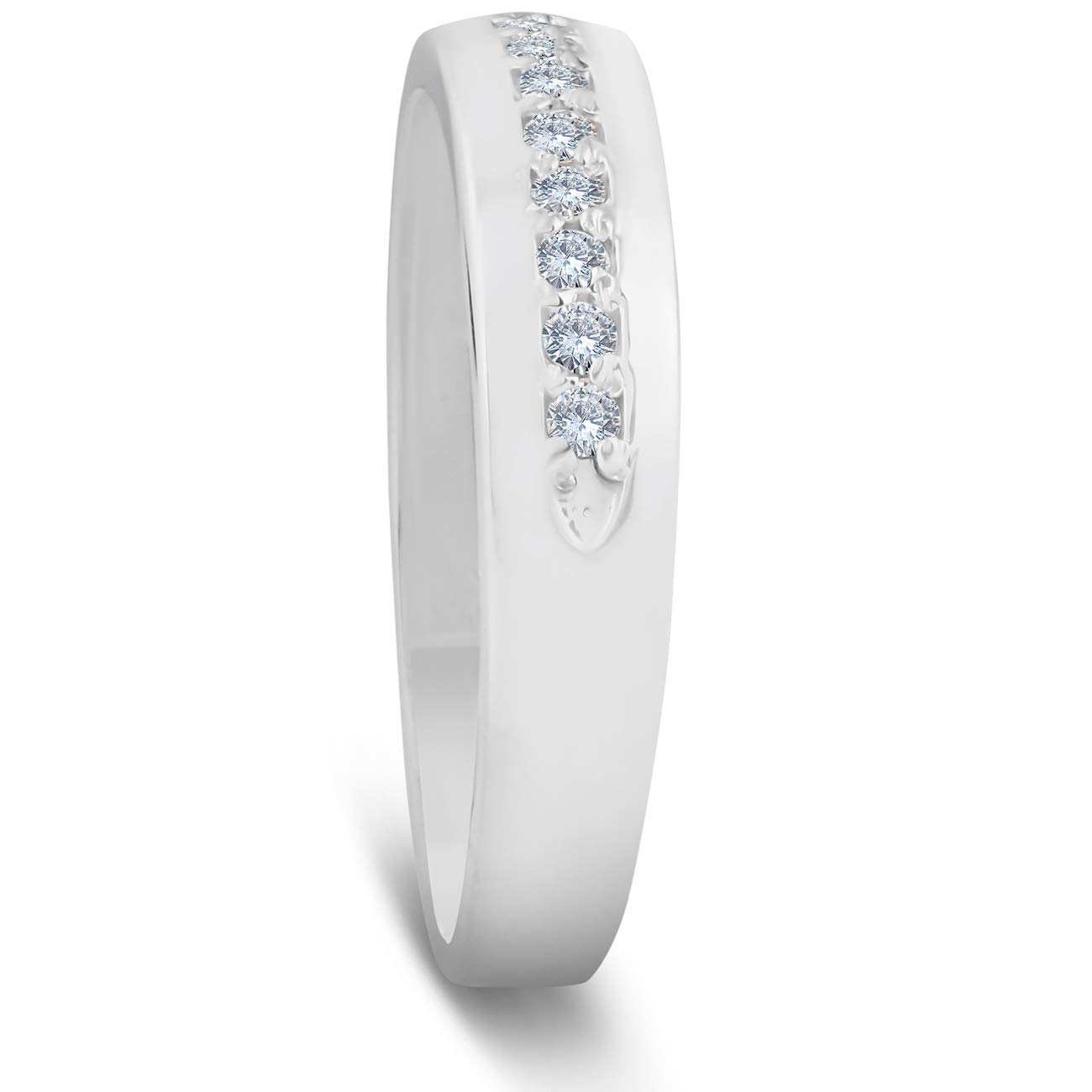 1/4ct Diamond Wedding Ring for Men - 10k White Gold Anniversary Band - Perfect for Proposals, Engagements & Special Occasions