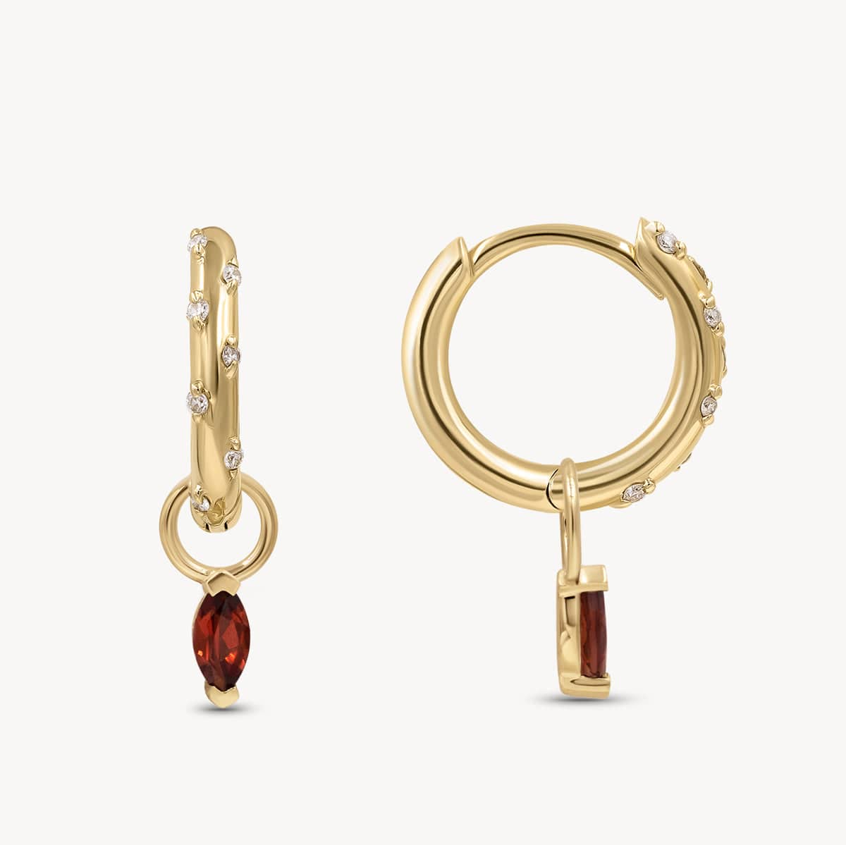 Mini Birthstone Huggie Charms - Dainty Sterling Silver Earrings for Women | Perfect for Everyday Wear, Gifts & Special Occasions
