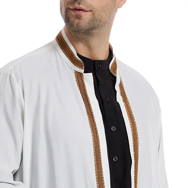 Premium Arab Men's Bisht Thobe - Traditional Open Cardigan Thobe for Special Occasions | Perfect for Weddings, Eid Celebrations & Formal Events