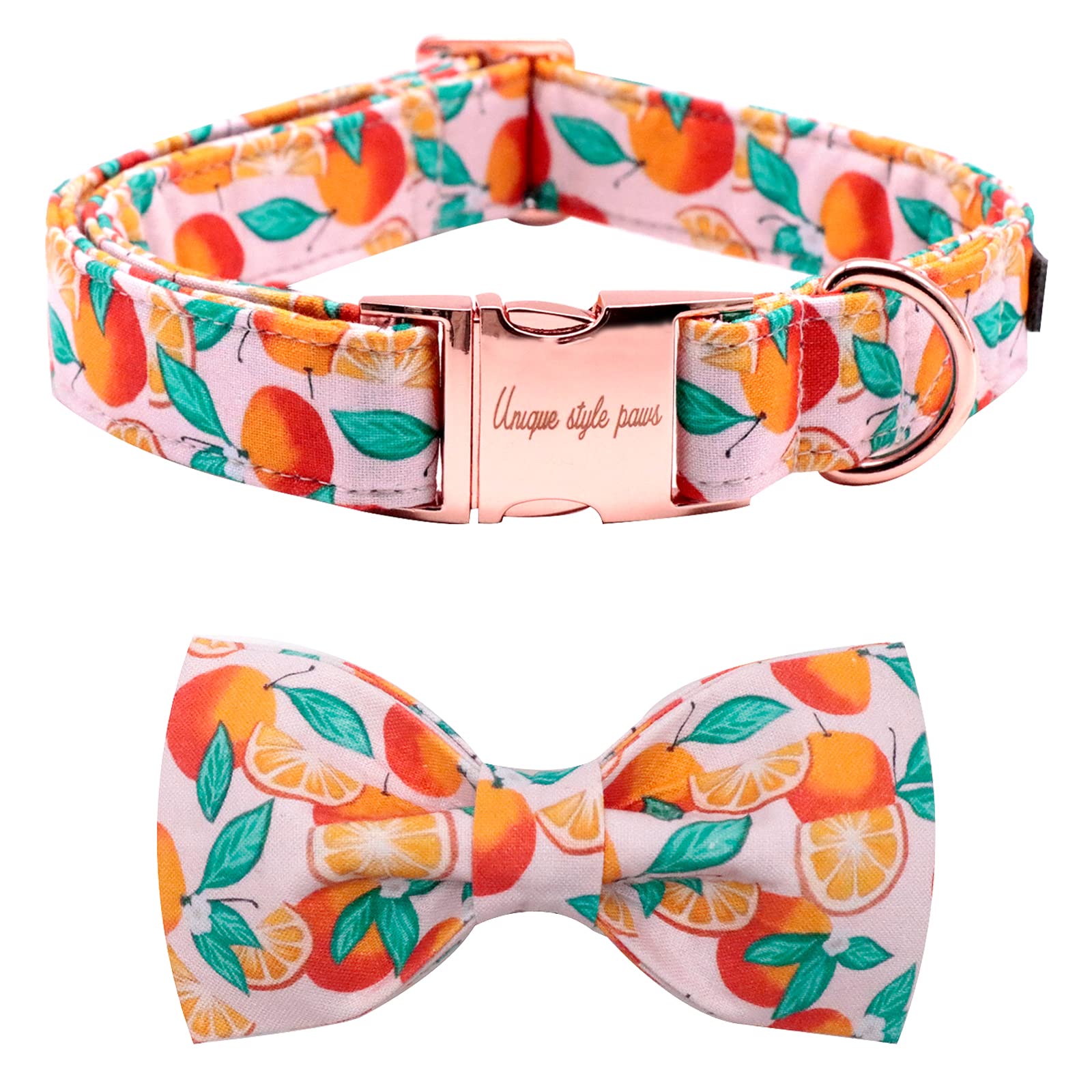 Stylish Paws Dog Collar with Bow Tie - Adjustable Pet Collar for Small, Medium & Large Dogs - Perfect for Weddings, Parties & Photo Shoots