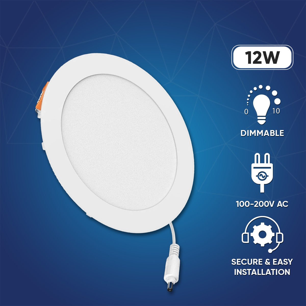12W 6 Inch Ultra Thin LED Recessed Ceiling Light - 900LM, Dimmable Downlight with Junction Box, Damp Rated, ETL & Energy Star Certified - Perfect for Kitchens, Bathrooms & Living Rooms