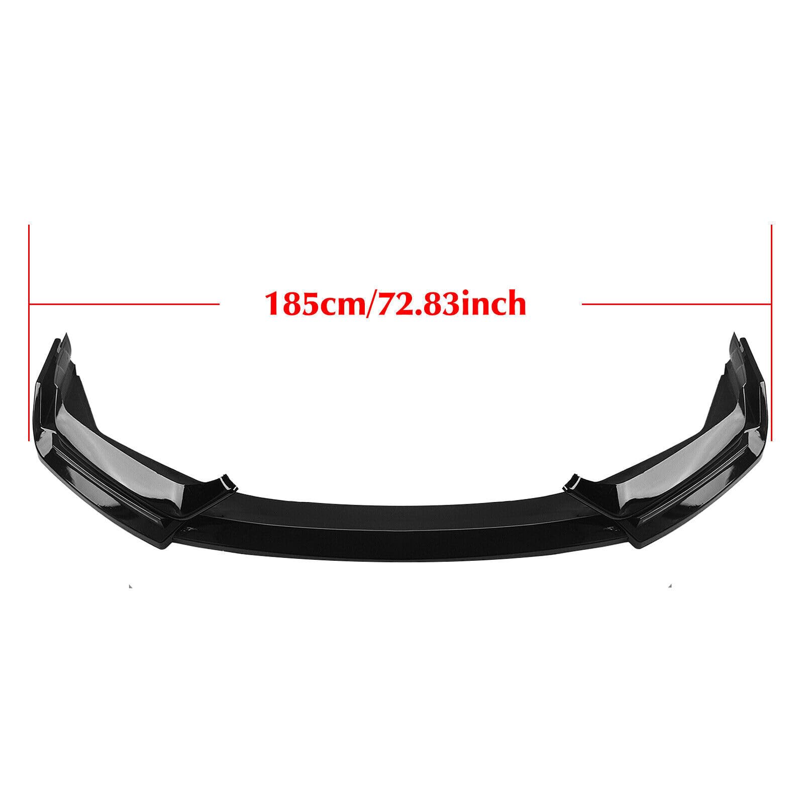 Glossy Black Front Bumper Lip with LED Daytime Running Lights - Compatible with 2016-2021 Honda Civic Hatchback & Si | Air Dam Spoiler Splitter for Enhanced Style & Visibility | Perfect for Street Racing & Car Customization