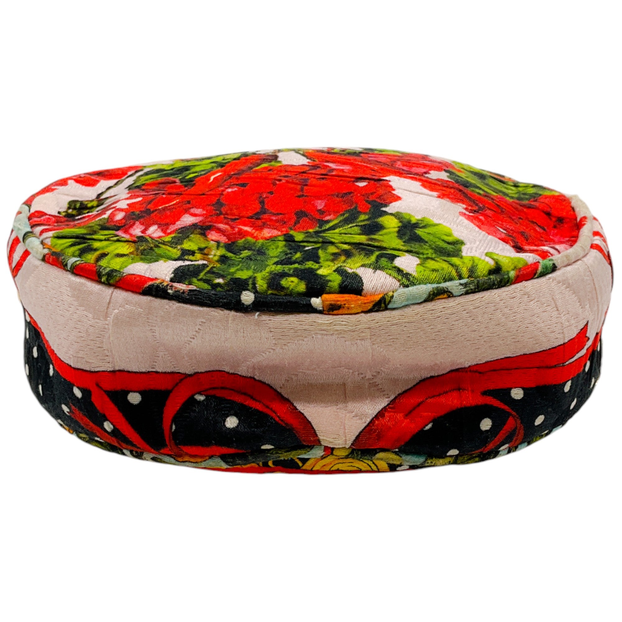 Dolce & Gabbana Miss Glam Round Crossbody Bag - Red Multi Floral Print Designer Handbag for Women | Perfect for Parties, Date Nights & Special Occasions