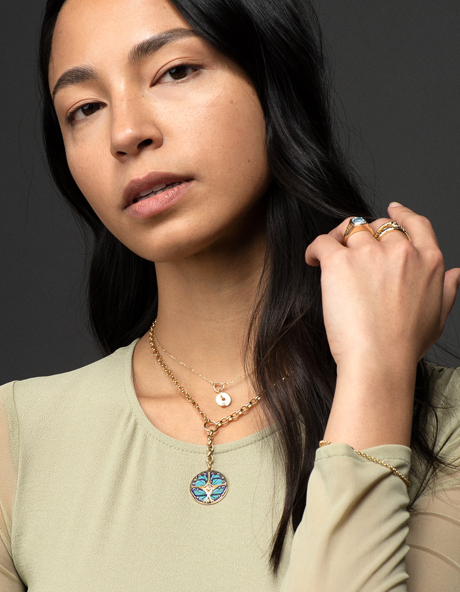 Reverie Ceramic Heavy Mixed Belcher Extension Chain Necklace for Women - Elegant Boho Jewelry for Layering, Everyday Wear & Special Occasions