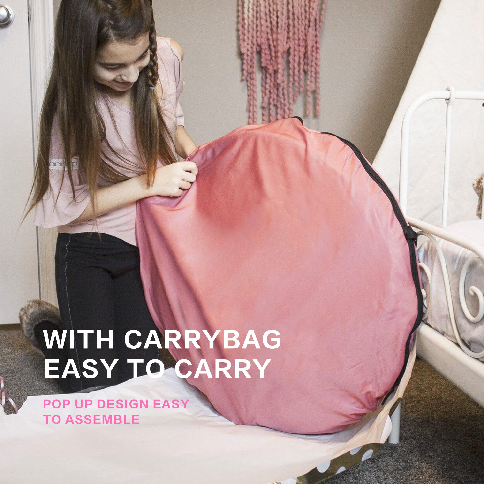Portable Bed Canopy Tent for Kids & Adults - Breathable Indoor Sleeping Tent with 2 Doors, Privacy Space for Bedroom, Camping & Relaxation - Perfect for Sleepovers, Reading Nook & Personal Retreat