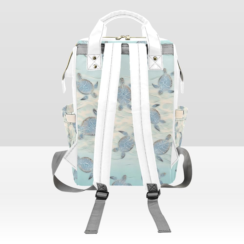 Waterproof Sea Turtle Diaper Backpack - Personalized Baby Bag for Moms, Nursing Tote with Name, Cute Nappy Organizer for Women | Perfect for Travel, Hospital Visits & Daily Baby Care Essentials