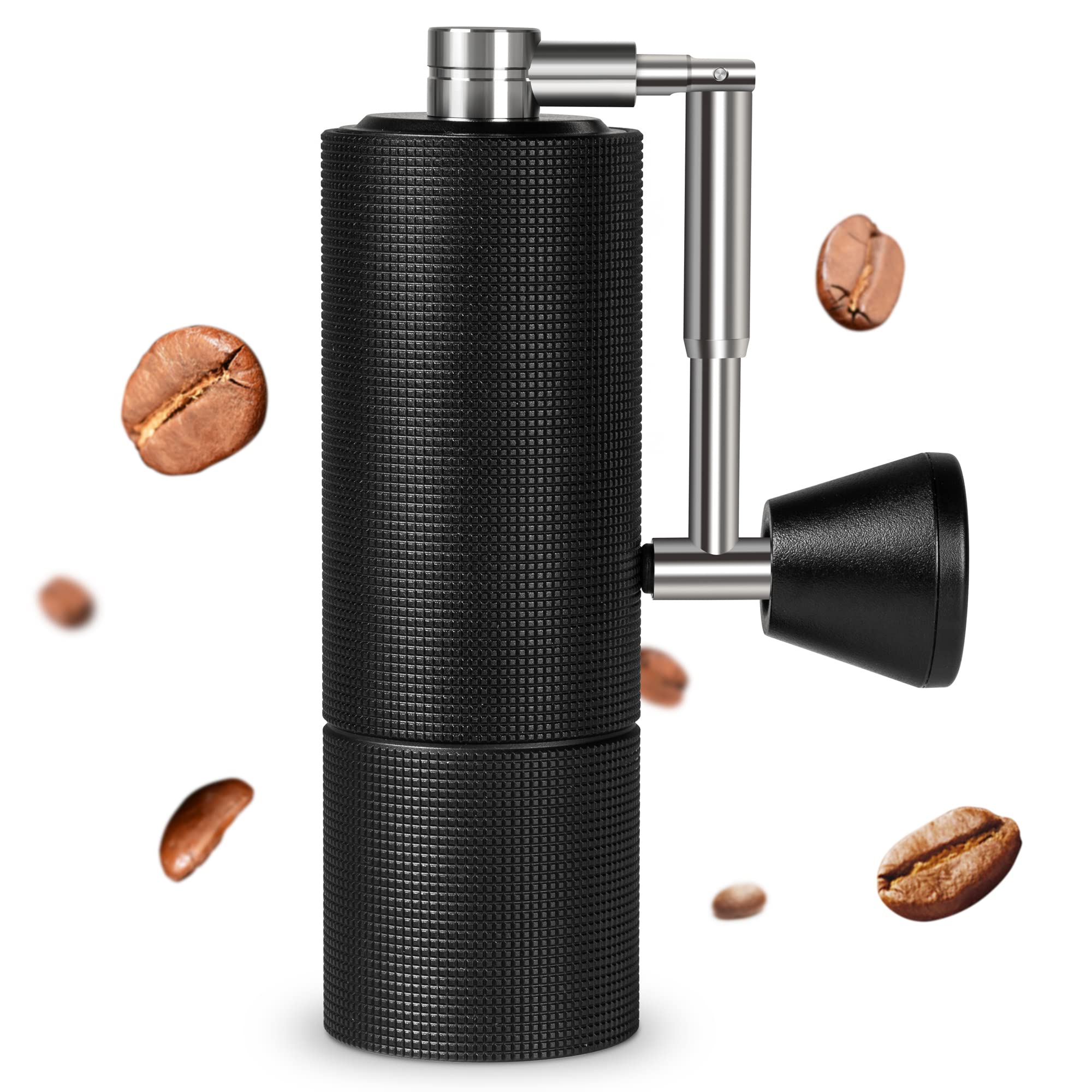 TIMEMORE Chestnut C3 PRO Manual Coffee Grinder - Premium Stainless Steel Conical Burr Mill with Foldable Handle & Adjustable Settings for Espresso, French Press, Pour Over, Cold Brew & Travel Use - Black Hand Coffee Grinder