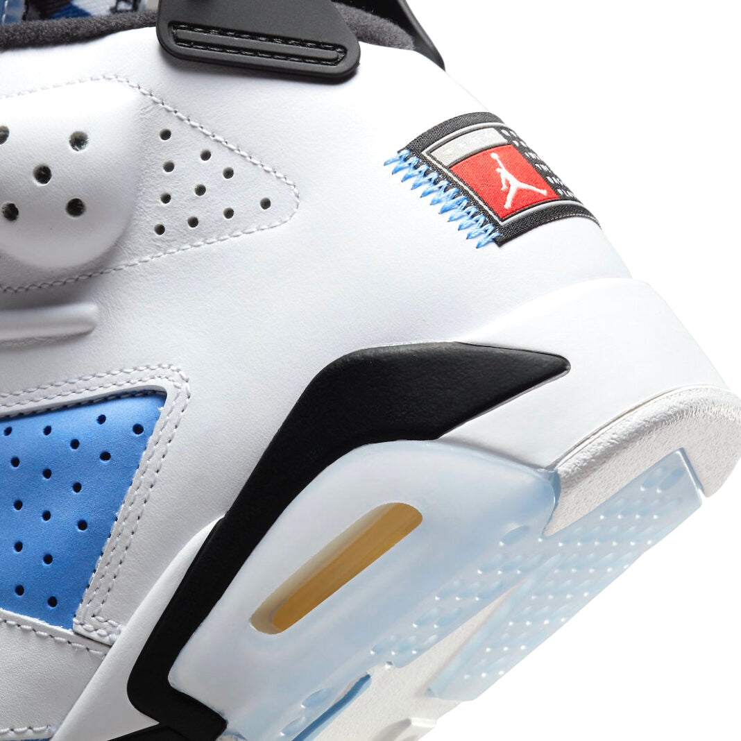 Air Jordan 6 Retro UNC University Blue White College Navy Black Men's Basketball Shoes - Perfect for Streetwear, Sneaker Collection & Basketball Games