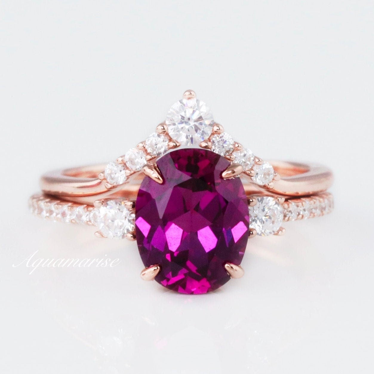 Exquisite Bella Rubellite Tourmaline Ring Set in 14K Rose Gold Vermeil - Elegant Jewelry for Women, Perfect for Weddings, Anniversaries & Special Occasions