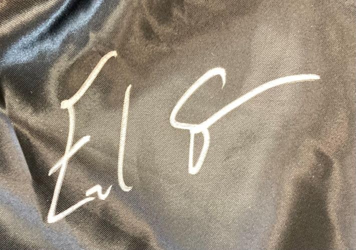 Errol Spence Jr Signed Custom Black Boxing Trunks - Authentic Collectible Boxing Gear for Training & Display | Perfect for Fans, Memorabilia Collectors & Gym Decor