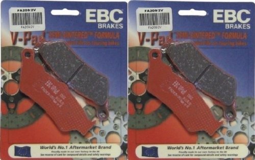 EBC V-Pads Semi-Sintered Front Brake Pads (2 Sets) for 2008-2011 BMW F800GS - FA209/2V | High-Performance Motorcycle Braking for Off-Road & Street Riding