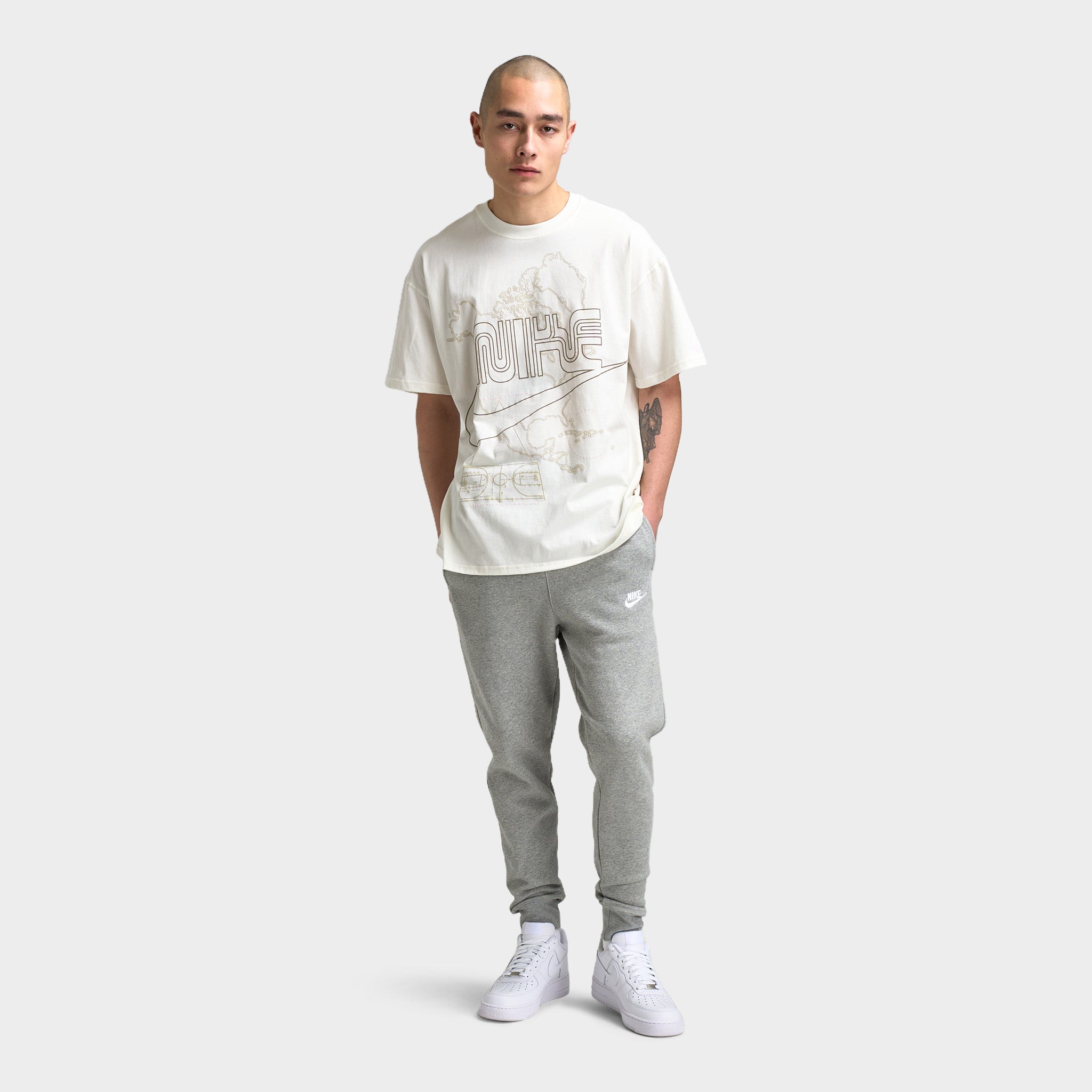 Nike Sportswear Max90 T-Shirt for Men & Women - Sail, Khaki & Pink Foam Colors | Comfortable Cotton Tee for Running, Gym & Casual Wear