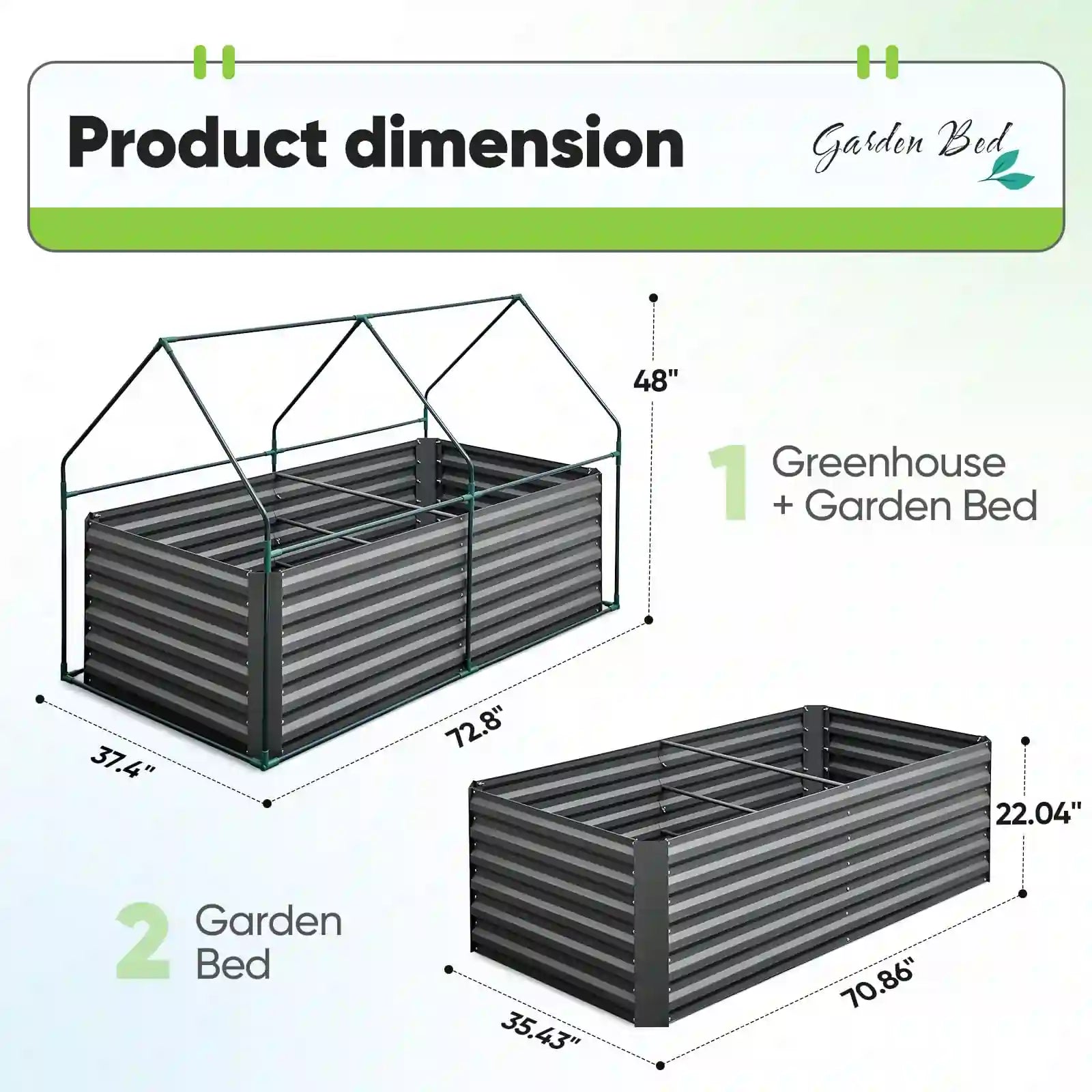 6' x 3' x 2' Galvanized Steel Raised Garden Bed with Cover - Durable Outdoor Planter Box for Vegetables, Flowers & Herbs - Perfect for Backyard, Patio & Urban Gardening