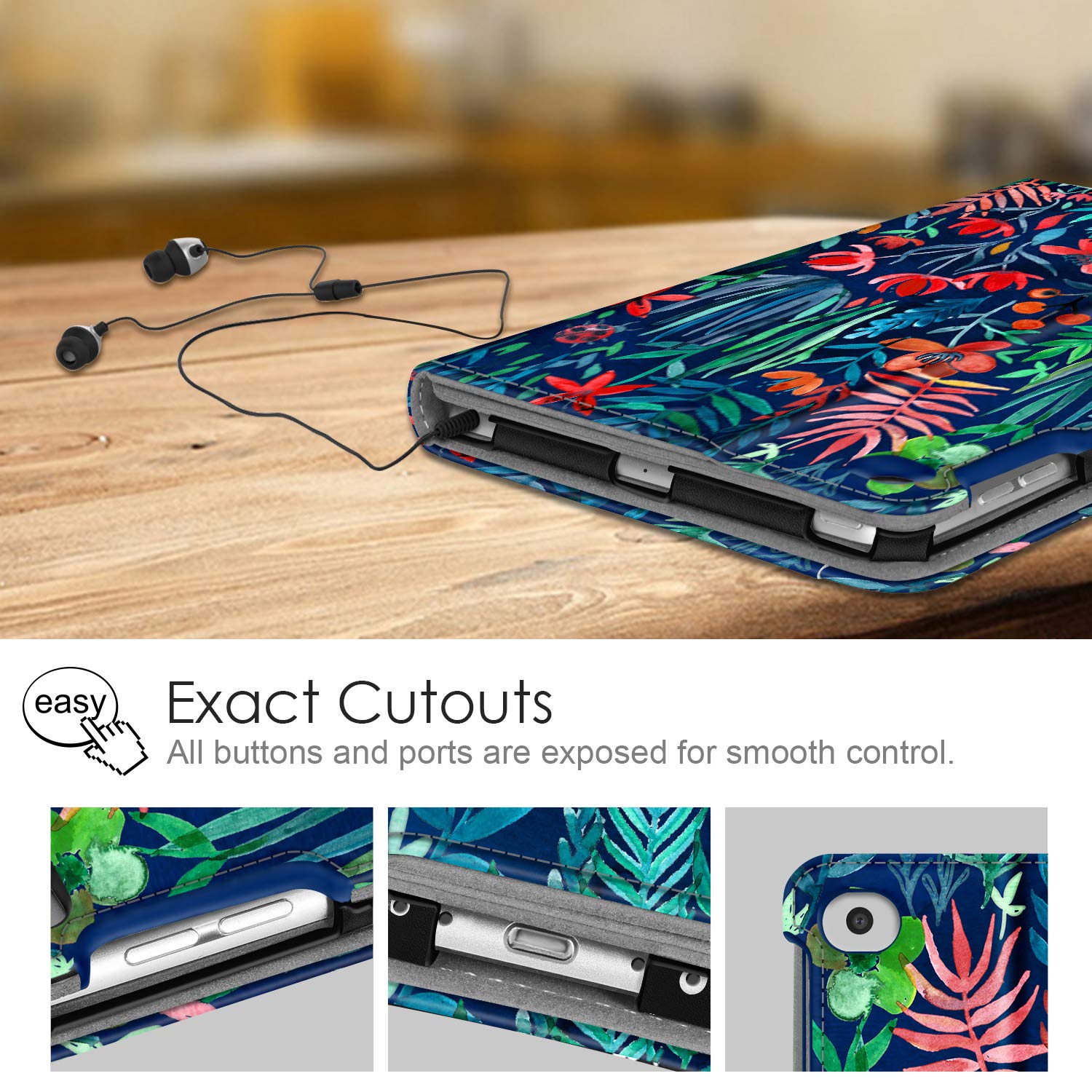 Fintie iPad Mini 5th Generation (2019) & iPad Mini 4 Case - 7.9 Inch Slim Protective Cover with Corner Protection, Multi-Angle Stand, Auto Sleep/Wake, Pencil Holder & Storage Pocket - Perfect for Work, School & Travel - Jungle Night Design