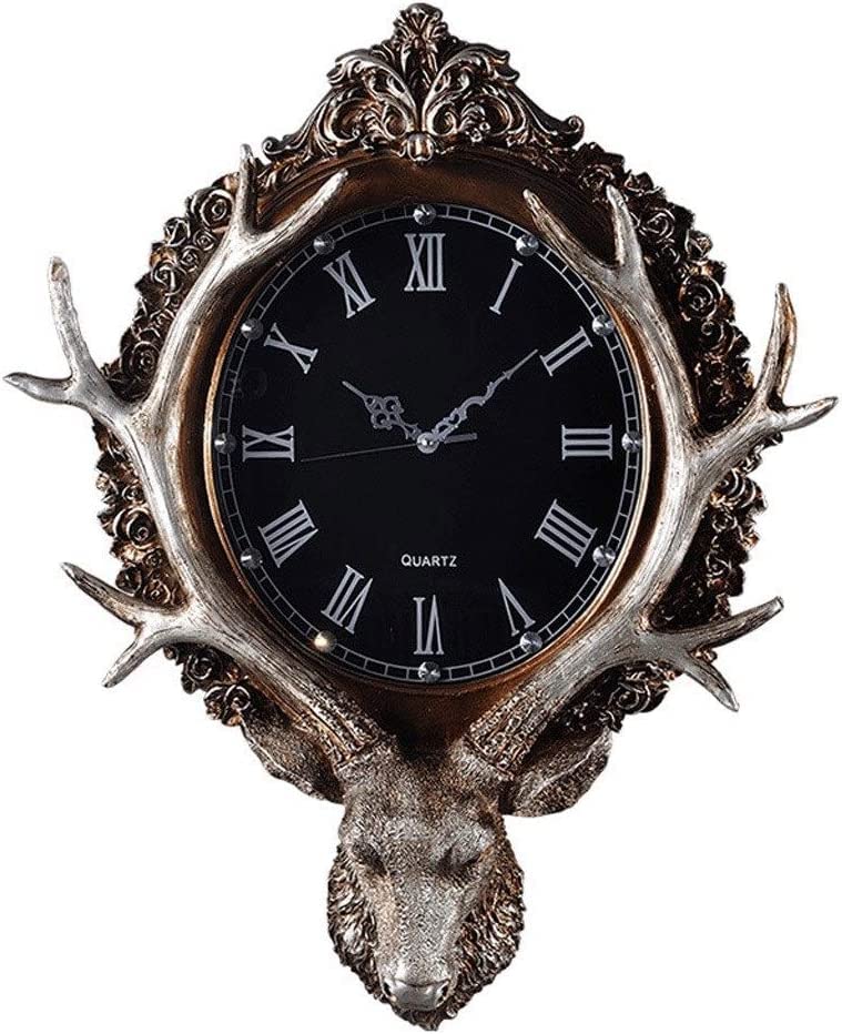 Nordic Deer Head Wall Clock - Silent Non-Ticking Modern Home Decor for Living Room, Bedroom & Office | Stylish Mute Pendant Clock with Minimalist Design - Perfect for Farmhouse, Apartment & Dorm Room Decor