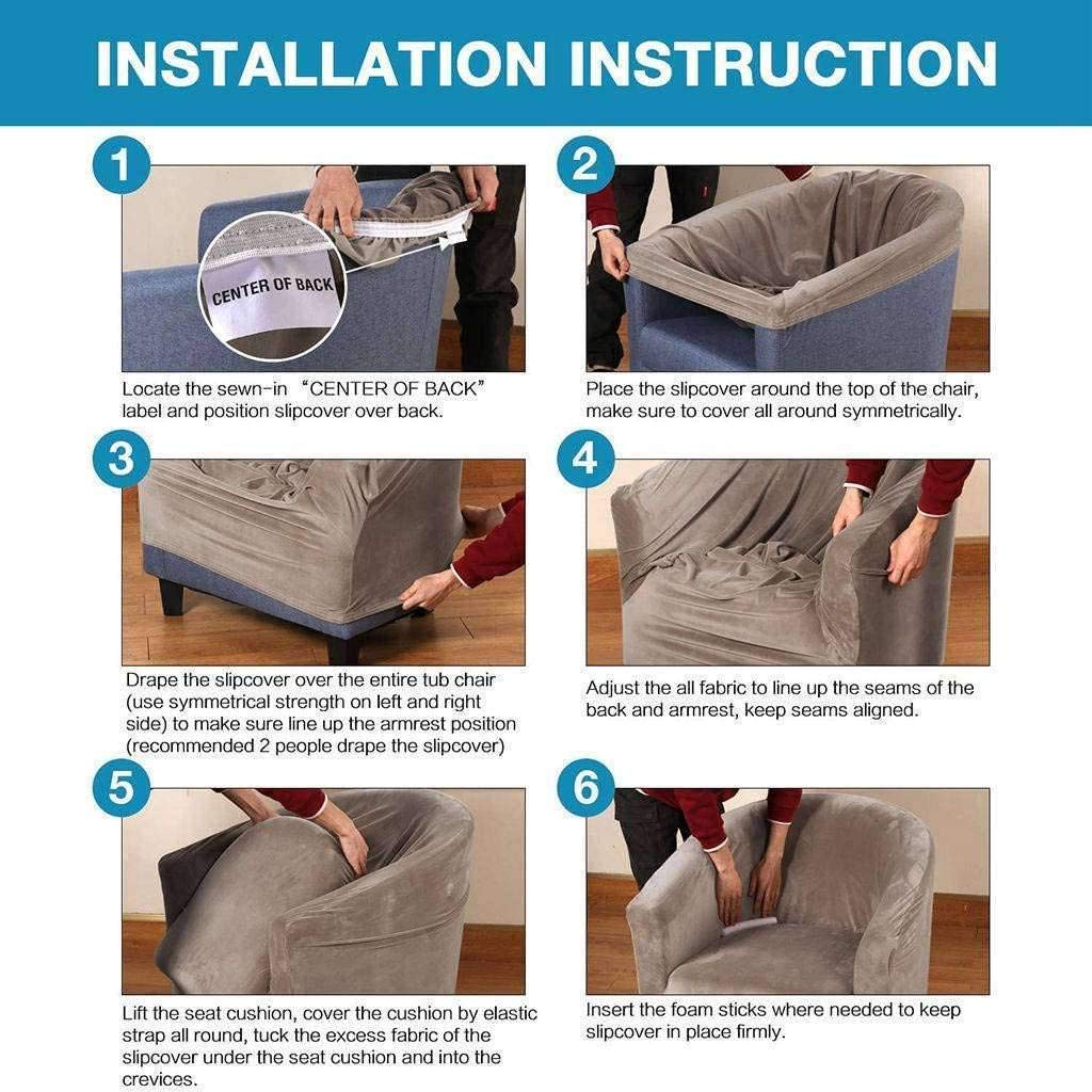 Velvet Stretch Slipcover for Club Chair - Soft Plush Non-Slip Washable Furniture Protector - Fits Living Room, Hotel, Office - Brown Armchair Cover for Home Decor & Furniture Protection