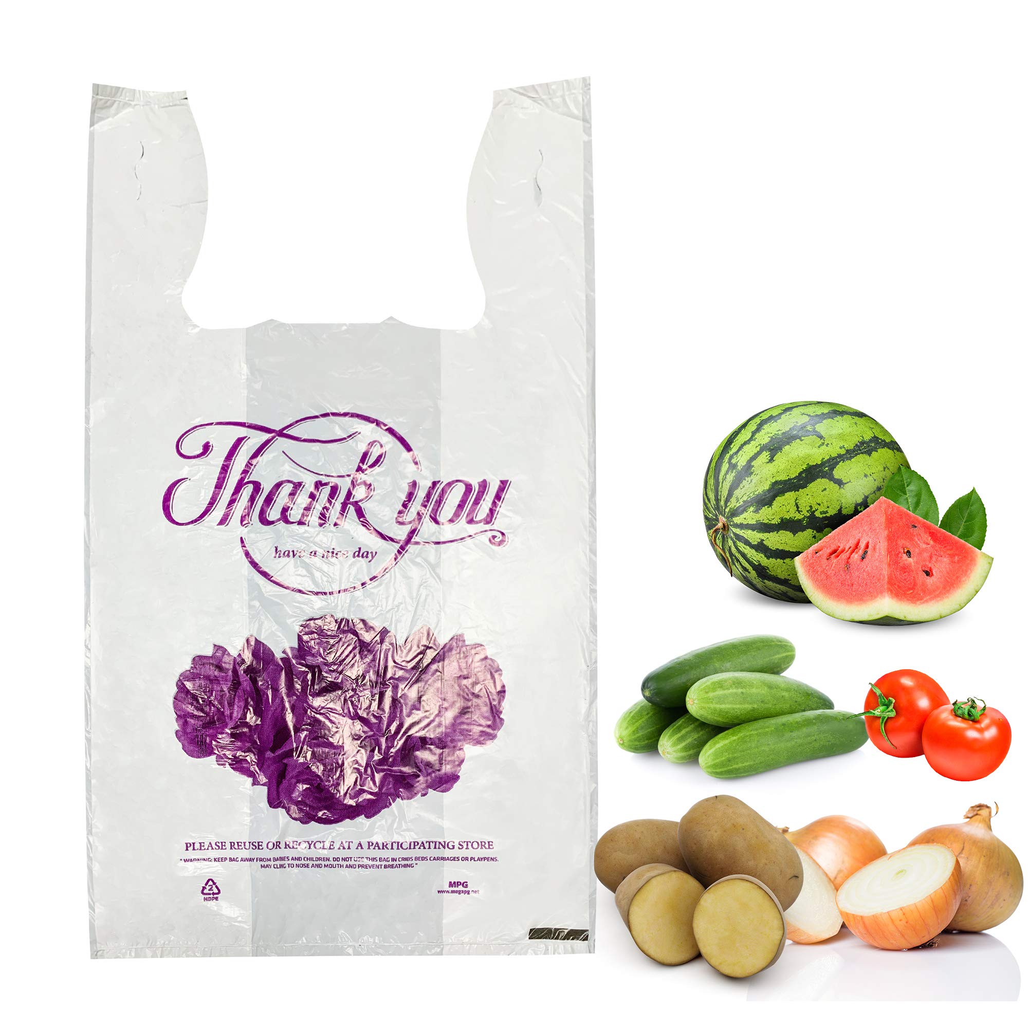 AME D'ESSENCE Reusable Grocery Bags - Eco-Friendly Thank You Shopping Bags with Purple Floral Design (Pack of 10) - Perfect for Grocery Shopping, Retail Stores & Gift Packaging