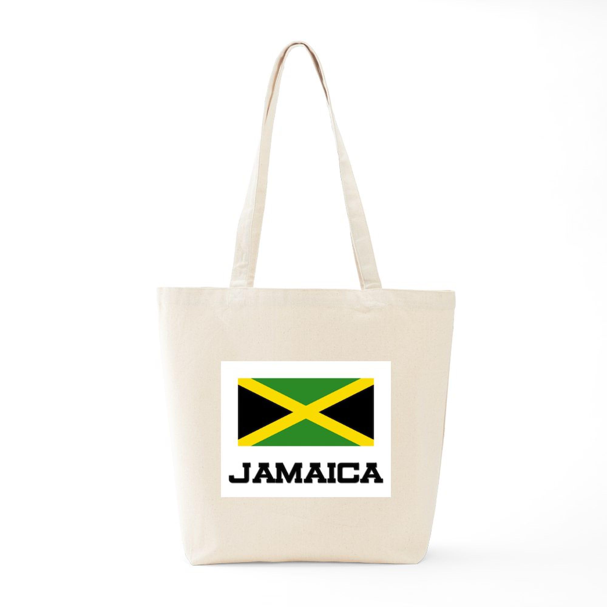 Jamaica Flag Tote Bag - Natural Canvas Reusable Shopping Bag with Jamaican Flag Design | Perfect for Groceries, Beach Trips & Eco-Friendly Shopping