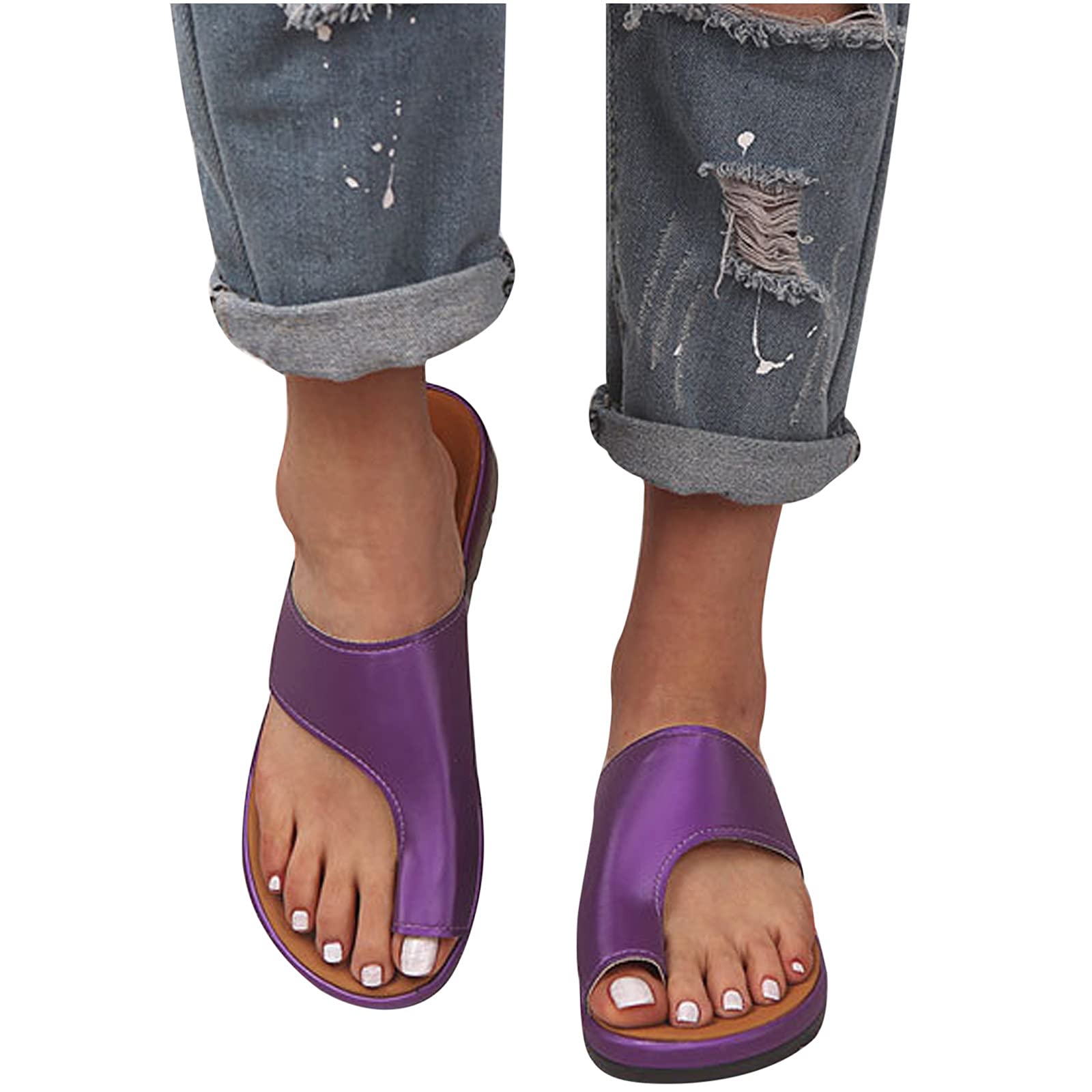 **Wide Width Sandals for Women - Comfortable Wedge Summer Sandals with Open Toe, Lightweight Casual Flip Flops for Beach, Walking & Travel**