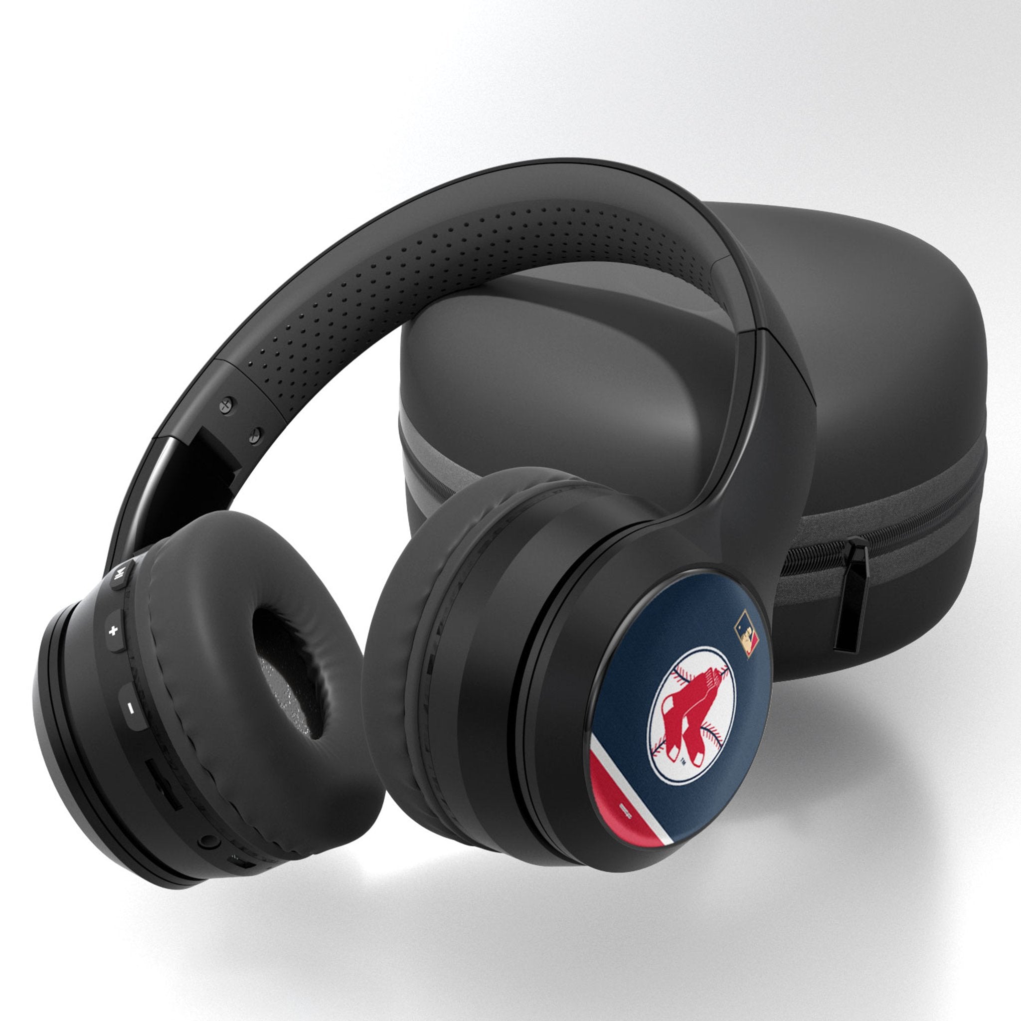 Boston Red Sox 1970-1975 Cooperstown Collection Wireless Bluetooth Headphones with Case - Vintage Baseball Fan Gift for Sports Enthusiasts, Perfect for Game Day Listening & Travel